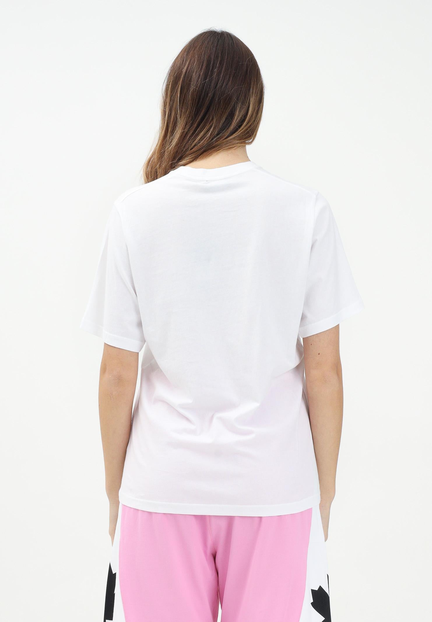 DSQUARED2 T-shirt a manica corta bianca per donna, ragazzi e bambini con stampa logo su foglia d'acero DQ2743D0AC7 DQ100 DSQUARED2