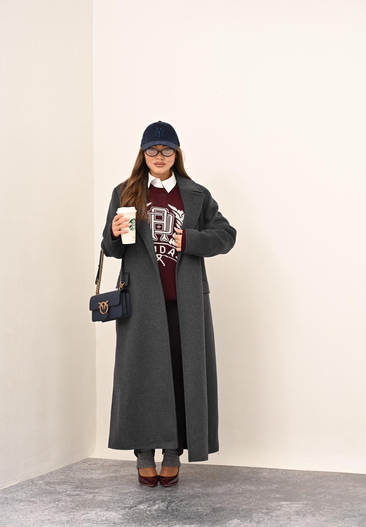 VICOLO Cappotto lungo grigio da donna TF0058 A195 VICOLO