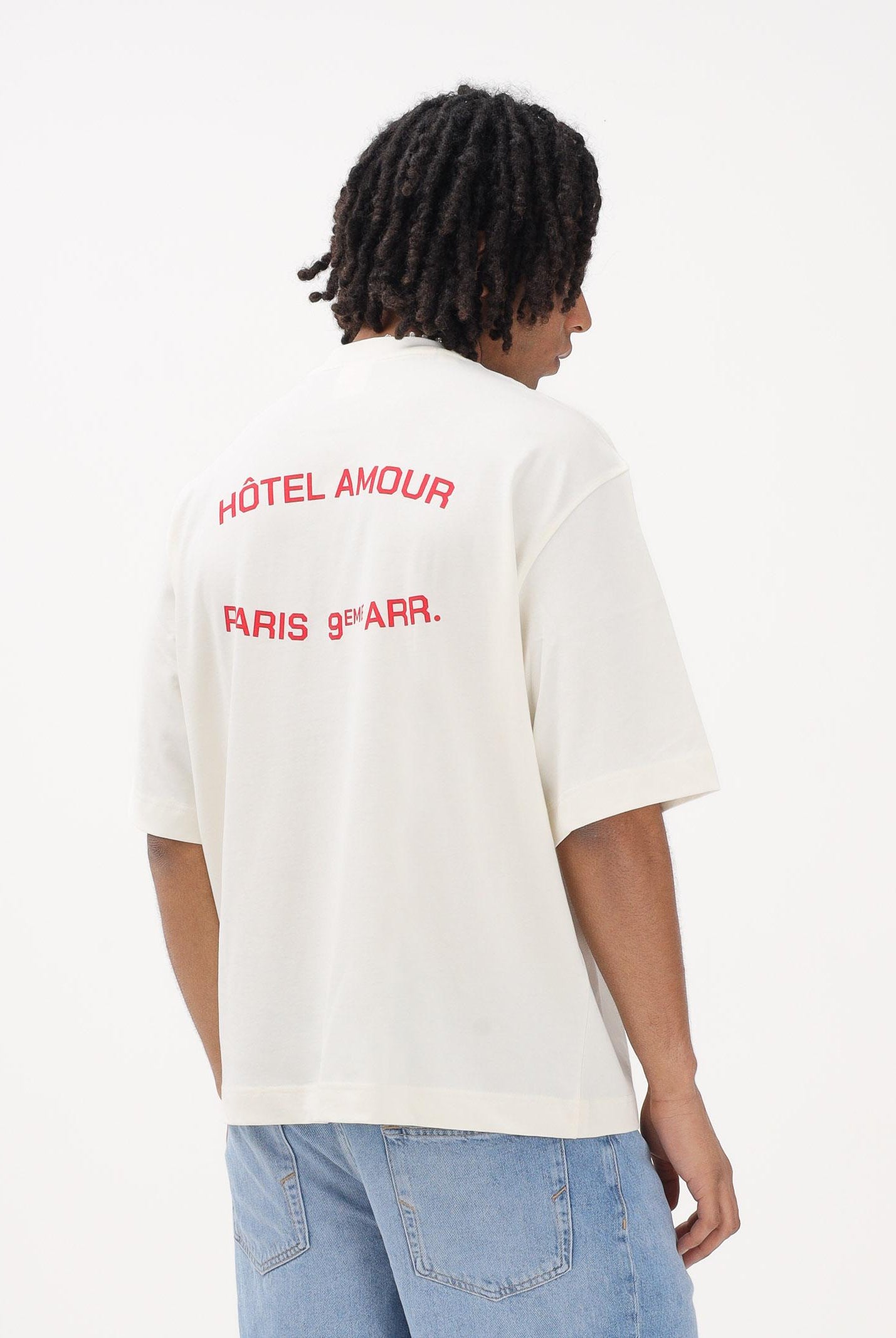 SELECTED HOMME T-shirt a manica corta panna da uomo in collab. con l'iconico Hôtel Amour di Parigi 16100453 EG SELECTED HOMME