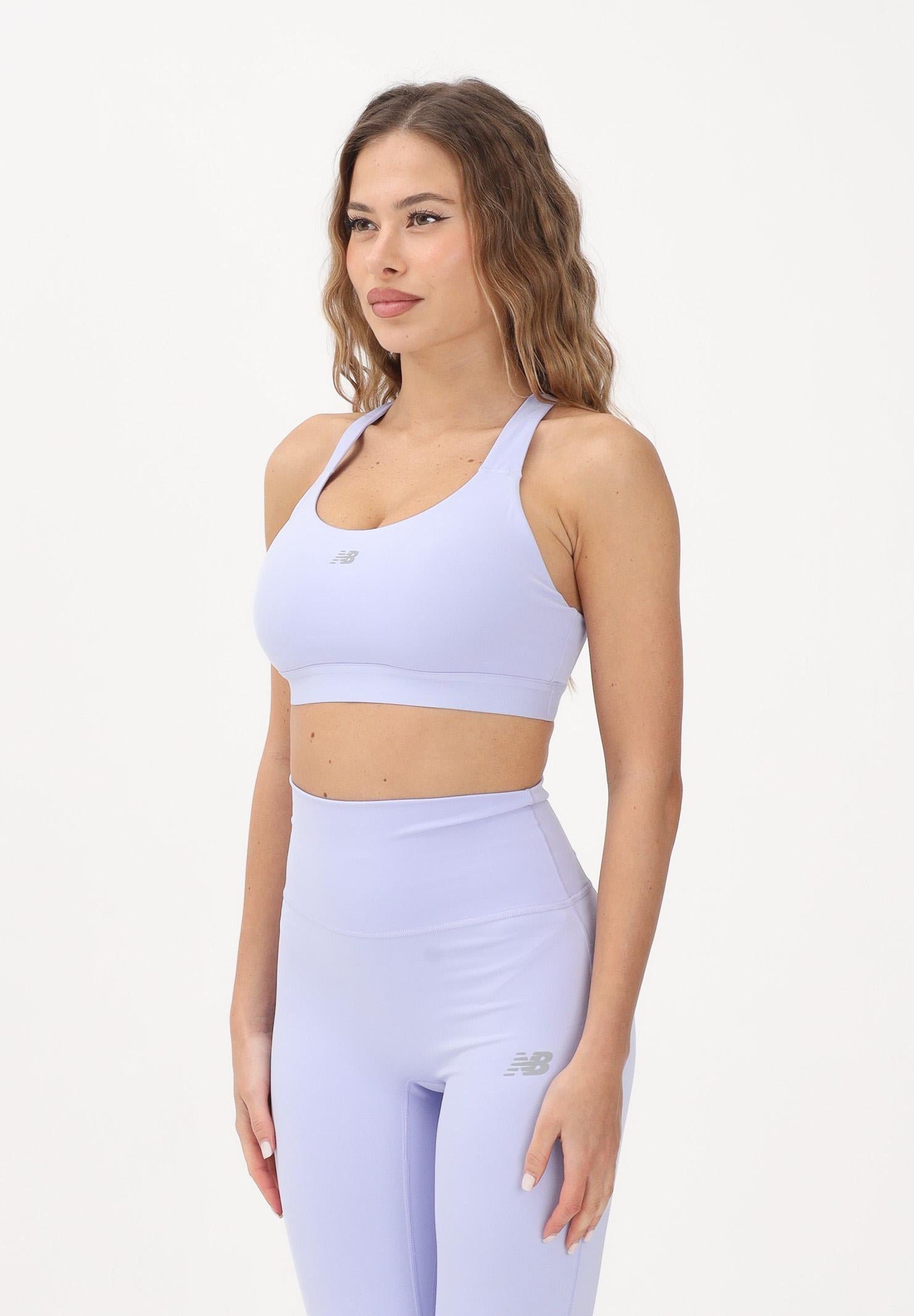 NEW BALANCE Bralette sportiva NB Essential lilla da donna WB51035DYK . NEW BALANCE