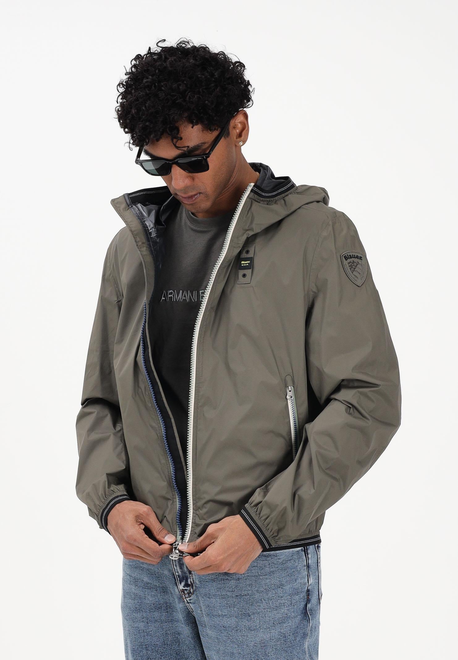 BLAUER Giacca a vento DODGE verde militare da uomo 26SBLUC11021-007111 60H BLAUER