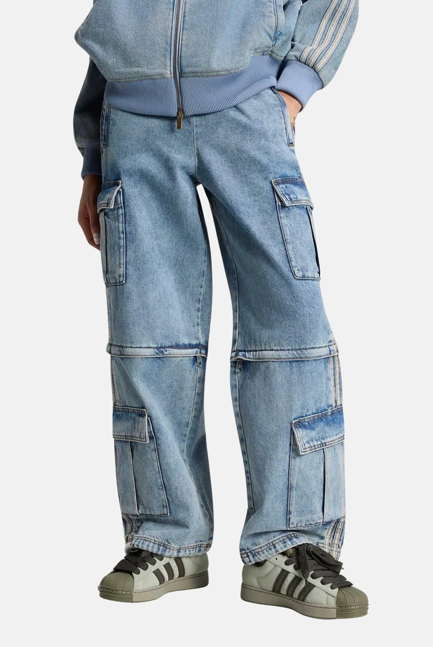 ADIDAS ORIGINALS jeans cargo Blue blu donna KQ6479 . ADIDAS ORIGINALS