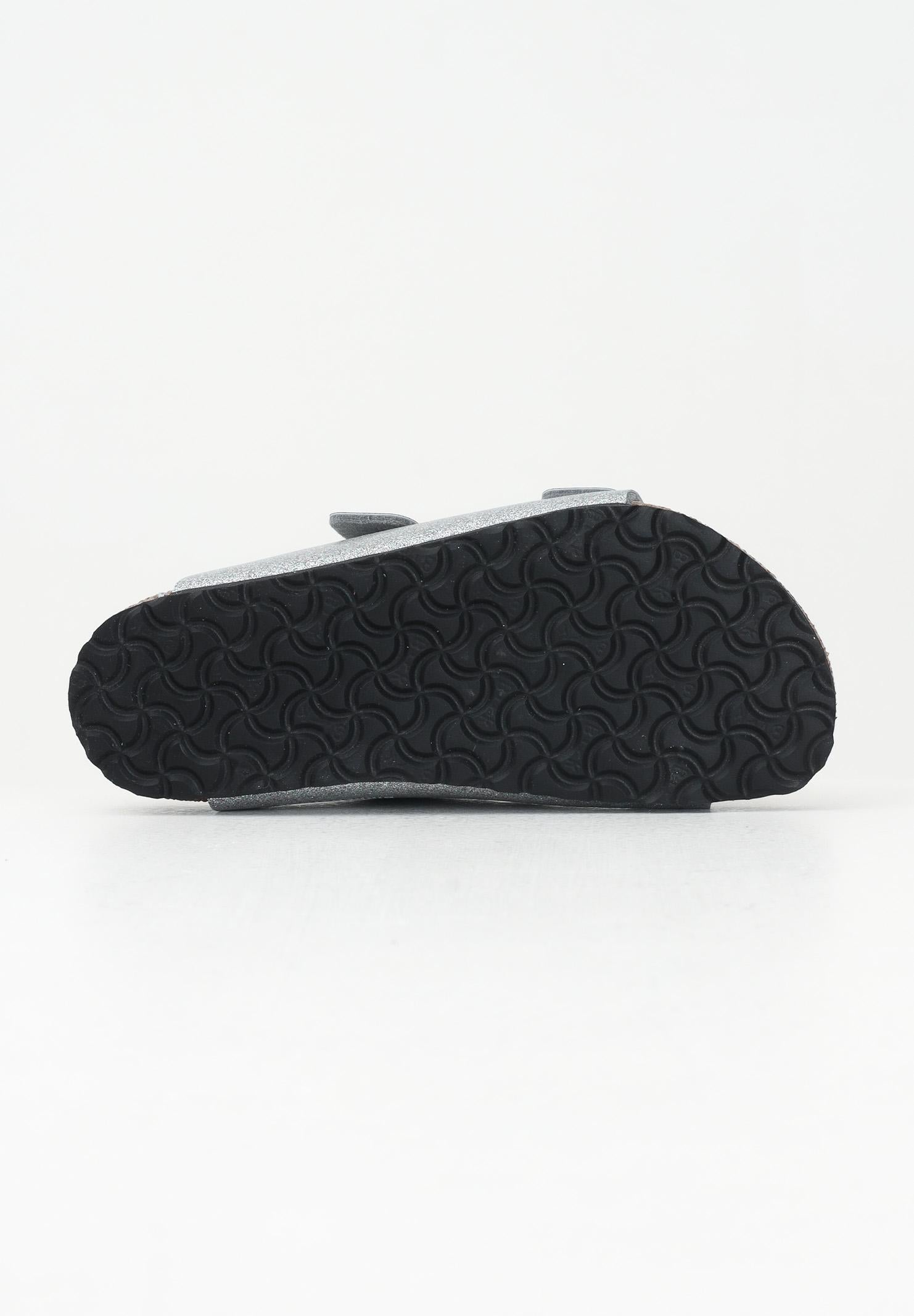 BIRKENSTOCK Ciabatte Arizona argento da bambina con glitter 1029468 . BIRKENSTOCK