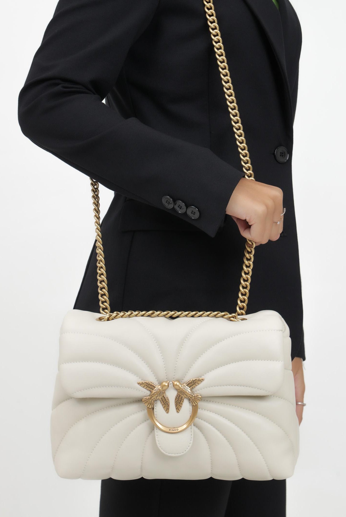 PINKO Borsa a tracolla Classic Love Bag Puff panna da donna 100038A1EX Z14Q PINKO