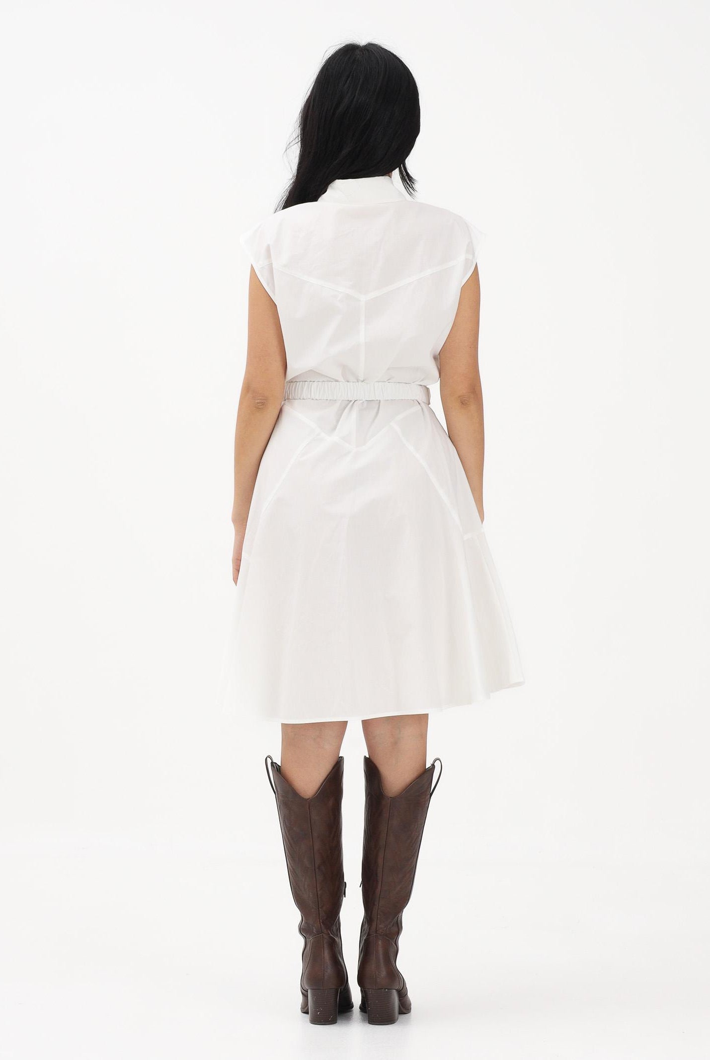 PINKO Abito chemisier bianco da donna con cintura 103111A2LD Z05 PINKO