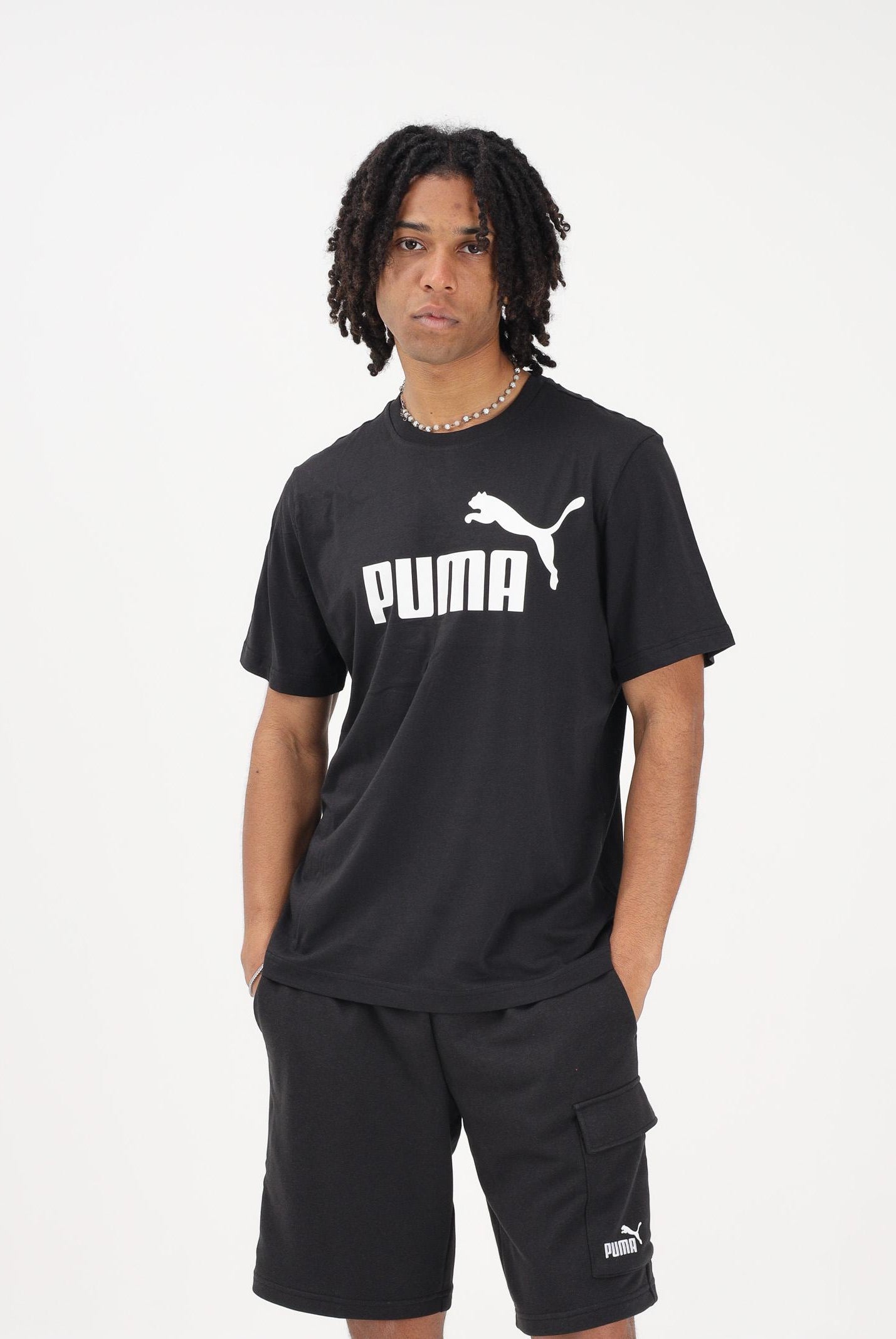 PUMA T-shirt a manica corta Essentials N. 1 nera da uomo 682532 01 PUMA