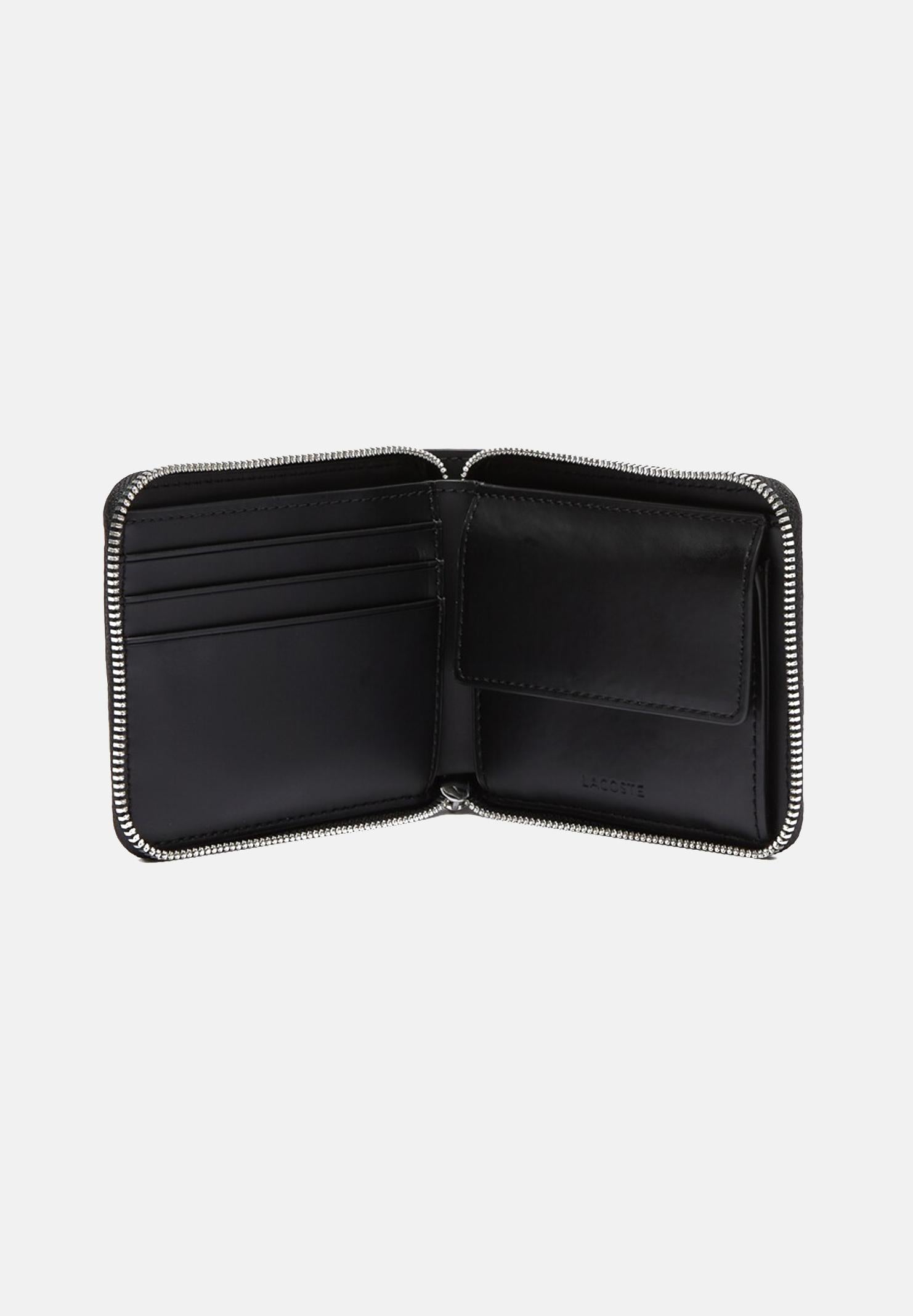 LACOSTE Portafogli nero da uomo con motivo monogram NH4005 H45 LACOSTE