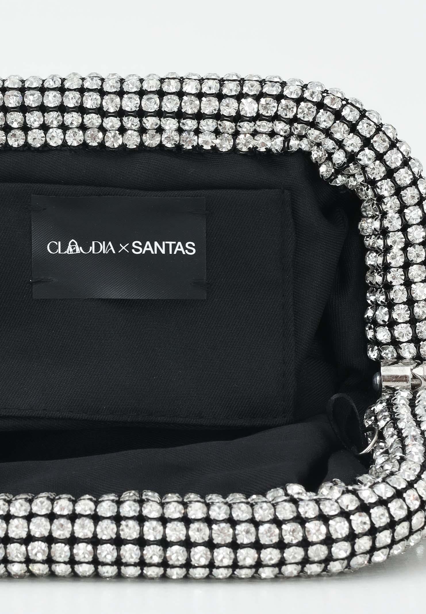 SANTAS Clutch Sparkling con strass per un effetto glamour SPARKLING ARGENTO SANTAS