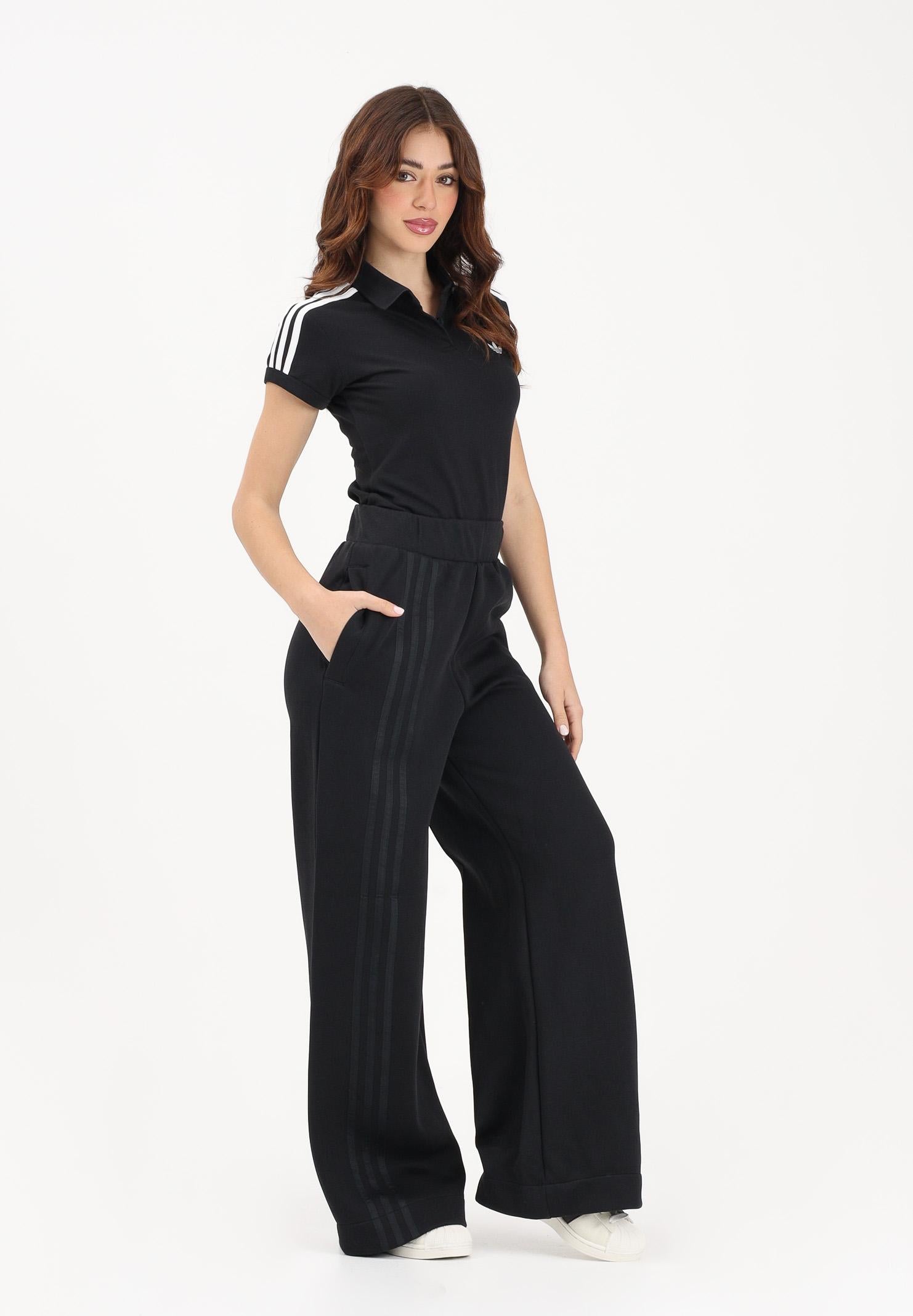 ADIDAS ORIGINALS Pantalone sportivo Wide Off Placed 3-STRIPES nero da donna JX2733 . ADIDAS ORIGINALS