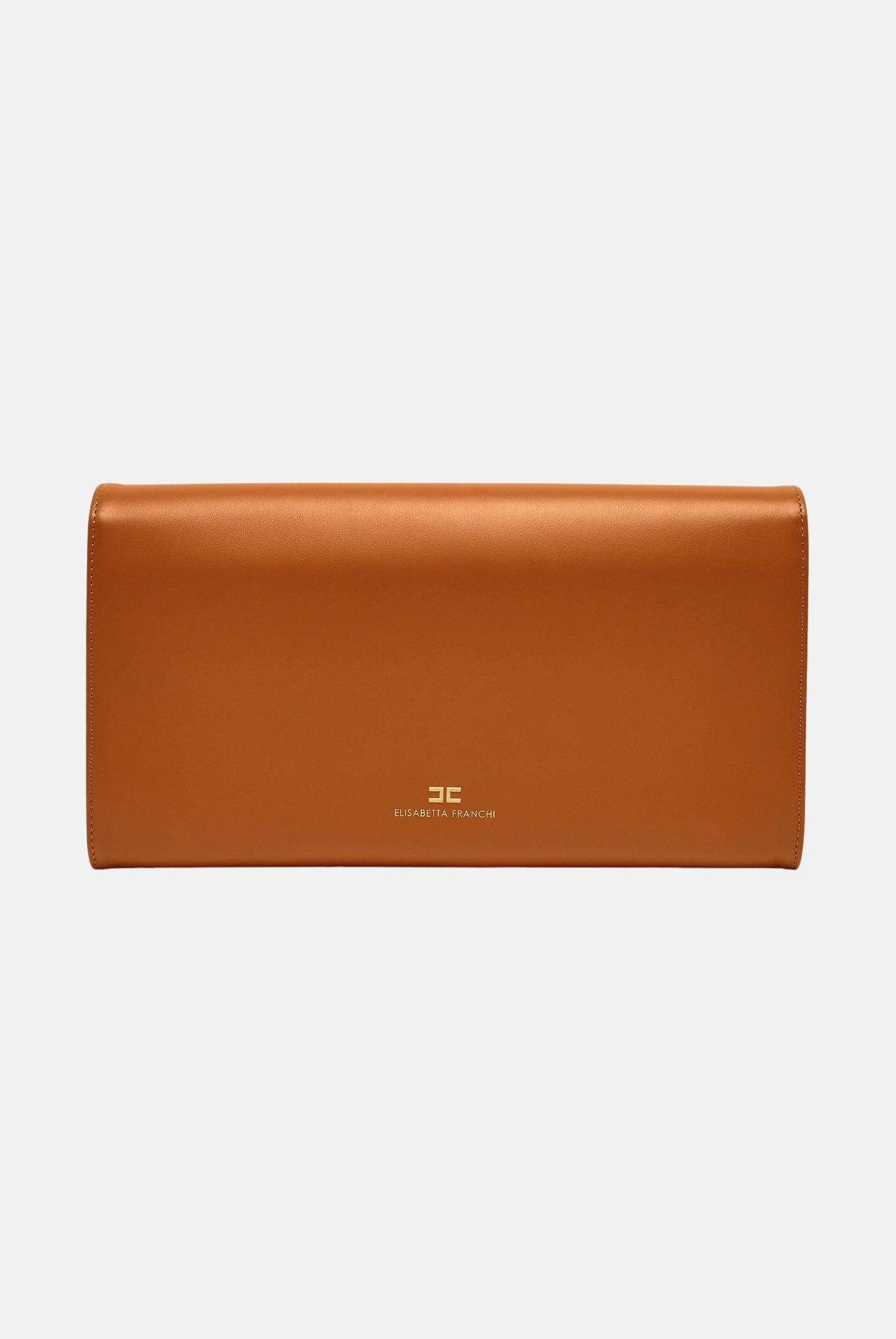 ELISABETTA FRANCHI Pochette cognac da donna realizzata in vera pelle BS99A61E2 027 ELISABETTA FRANCHI