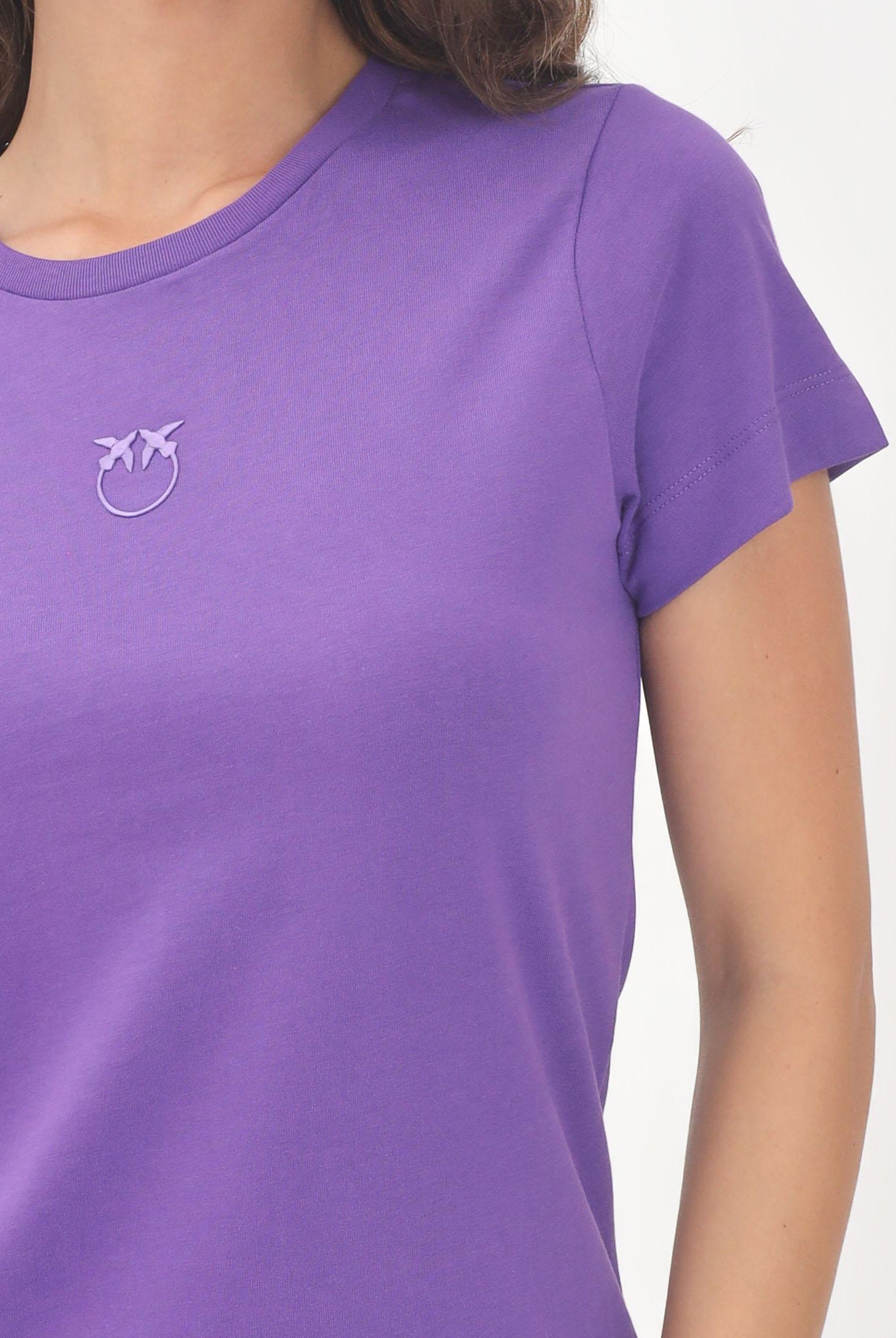 PINKO T-shirt a manica corta viola da donna con logo 100355A2RD W79 PINKO