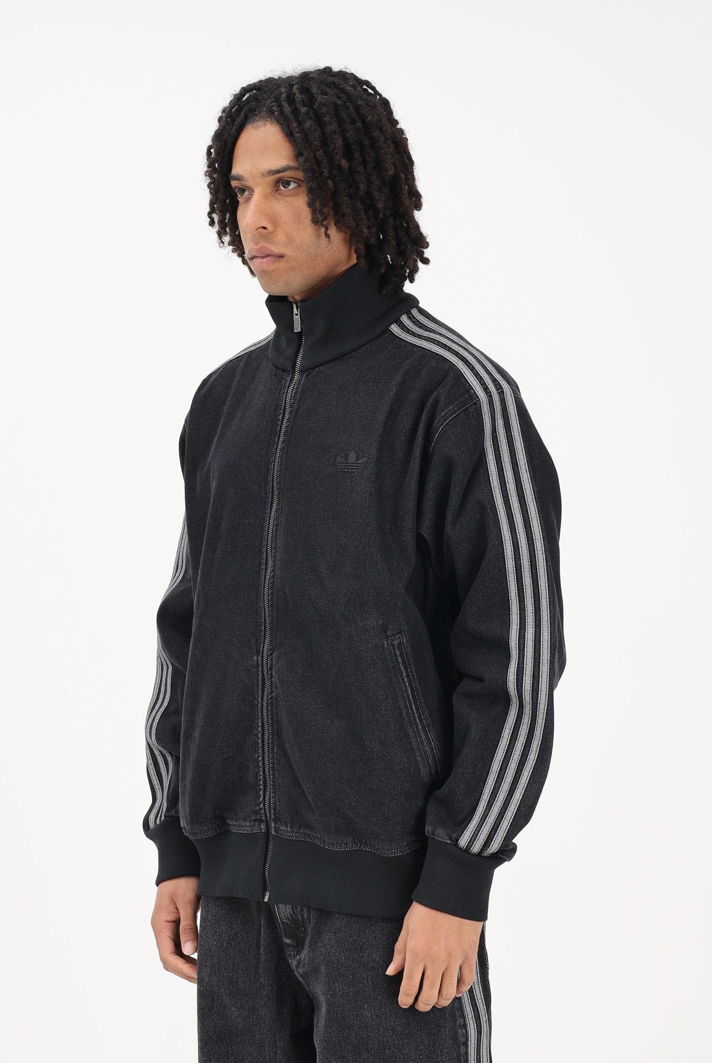ADIDAS ORIGINALS Giubbotto Adicolor Denim Firebird nero da uomo KD1516 . ADIDAS ORIGINALS