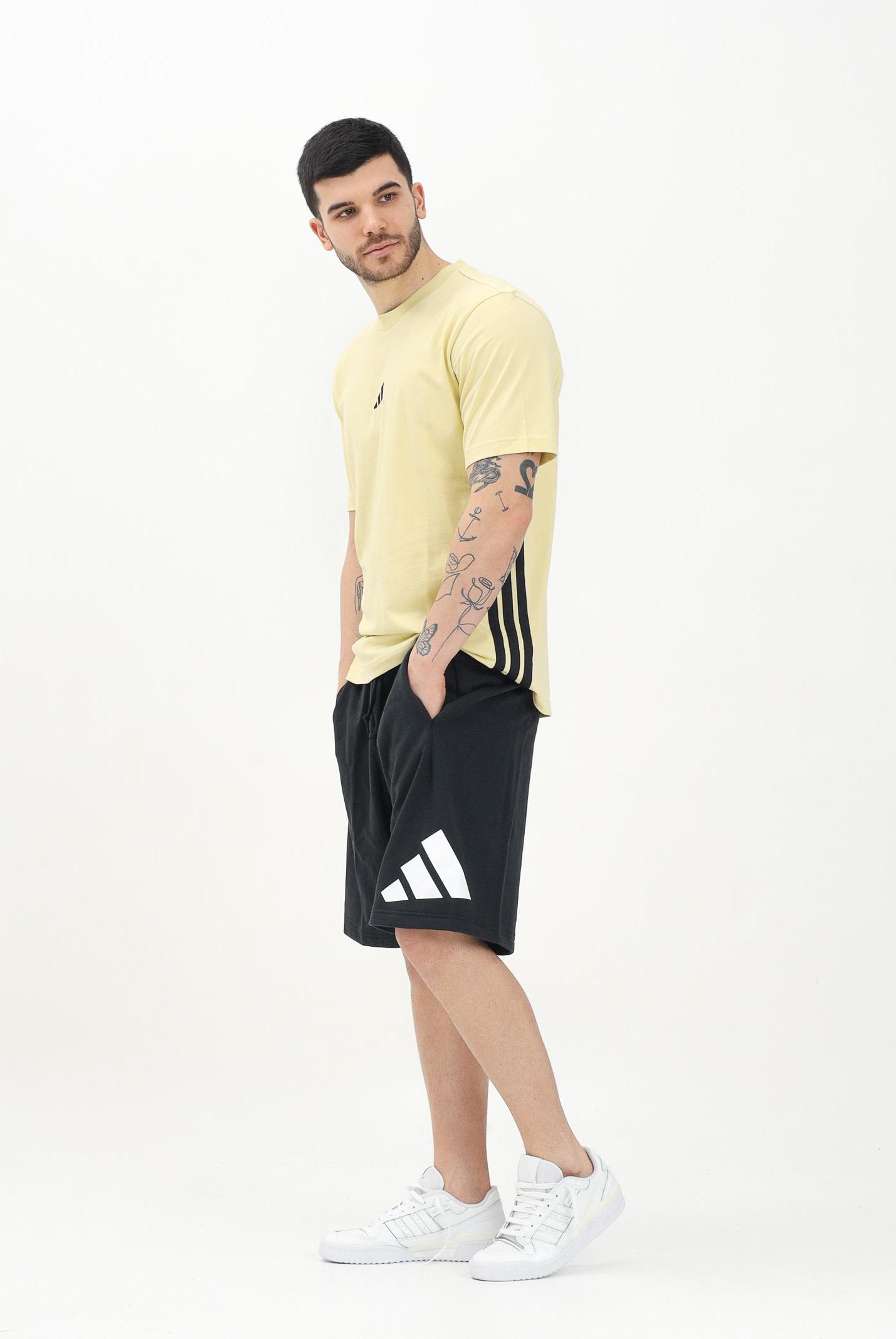 ADIDAS PERFORMANCE Shorts sportivo Essentials Logo Grande French Terry nero da uomo JE8956 . ADIDAS PERFORMANCE