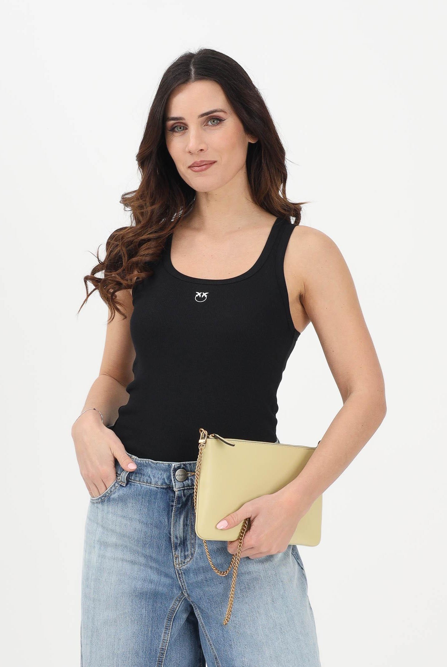 PINKO Canotta CALCOLATORE nera da donna 100807A338 Z99 PINKO