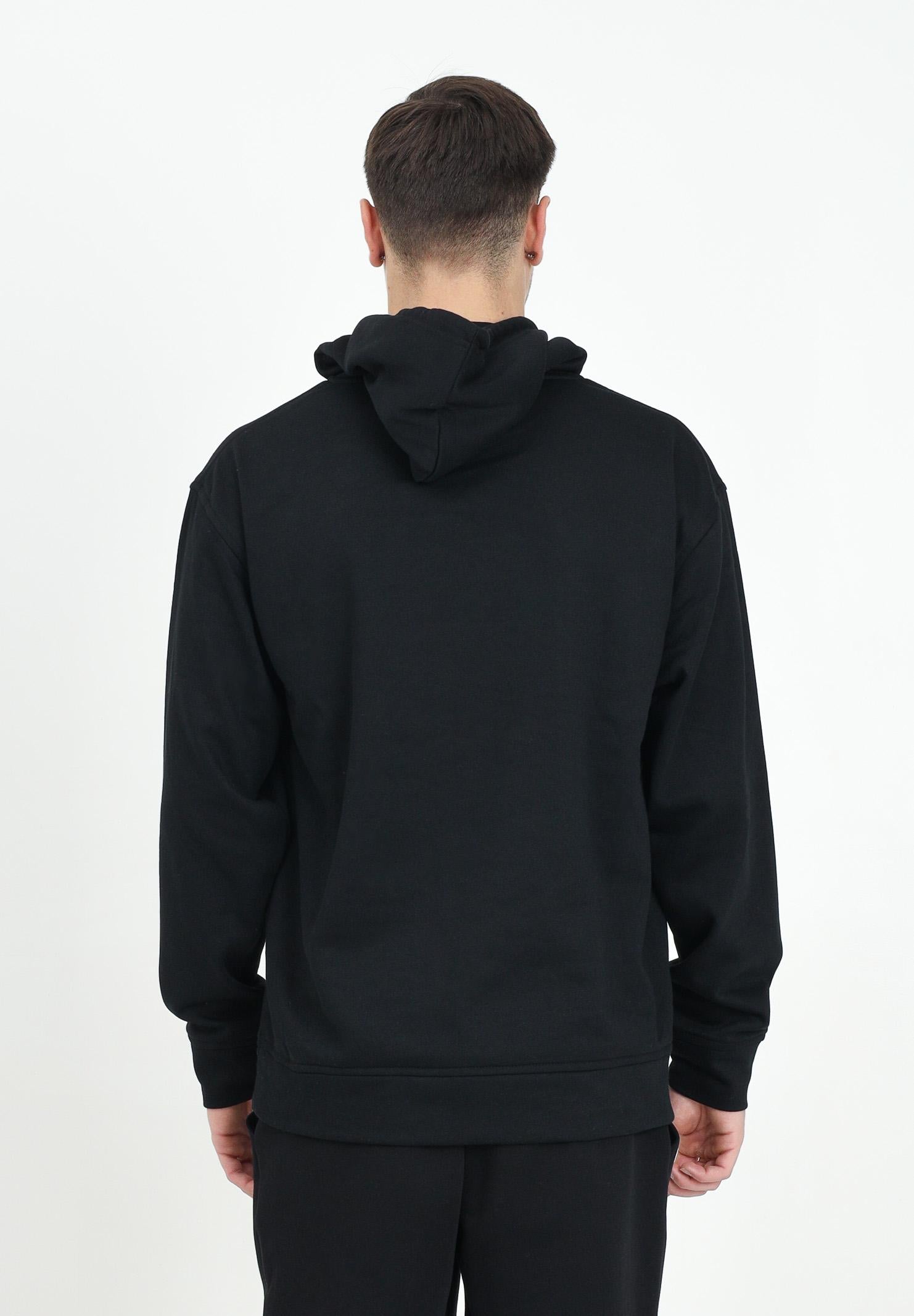 Felpa con cappuccio nera per uomo e donna rifinita da stampa logo PAVIDAS-HOODIE BLACK PAVIDAS