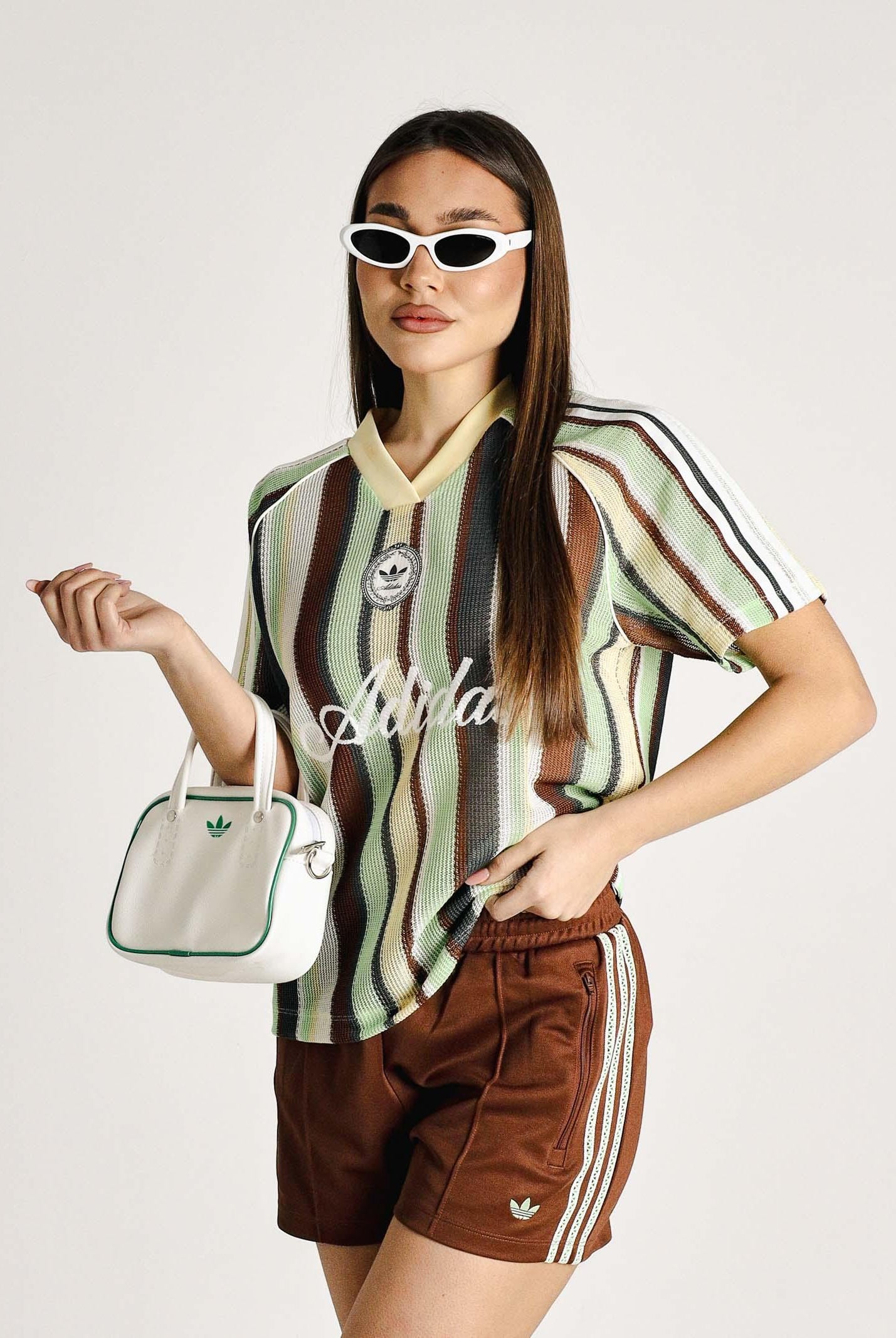 ADIDAS ORIGINALS T-shirt a manica corta SUMMER GLOW KNITTED OVERSIZED multicolore da donna KY3162 . ADIDAS ORIGINALS