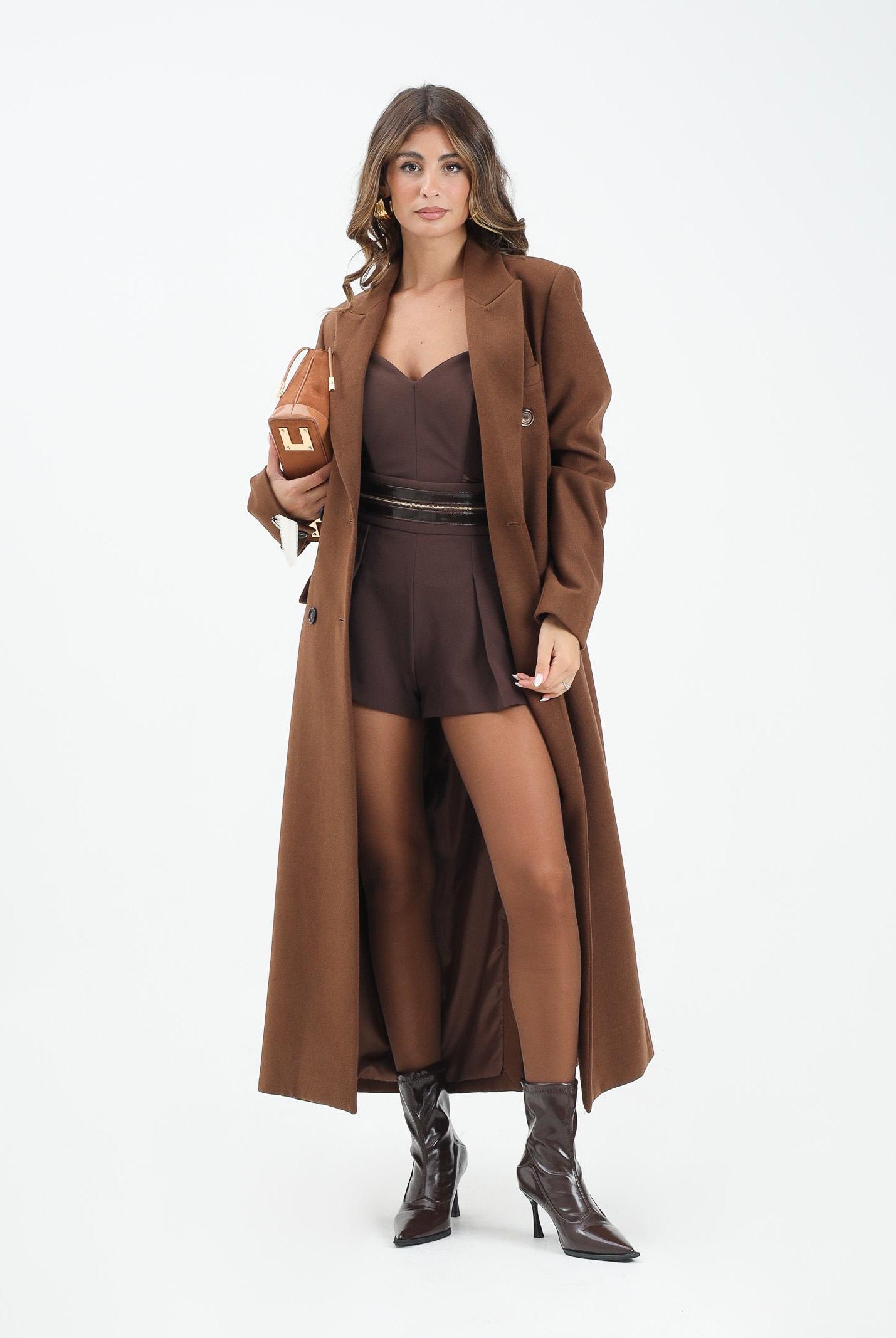 MAR DE MARGARITAS Cappotto lungo Melany marrone da donna MMABW01431 MA03 Mar de margaritas