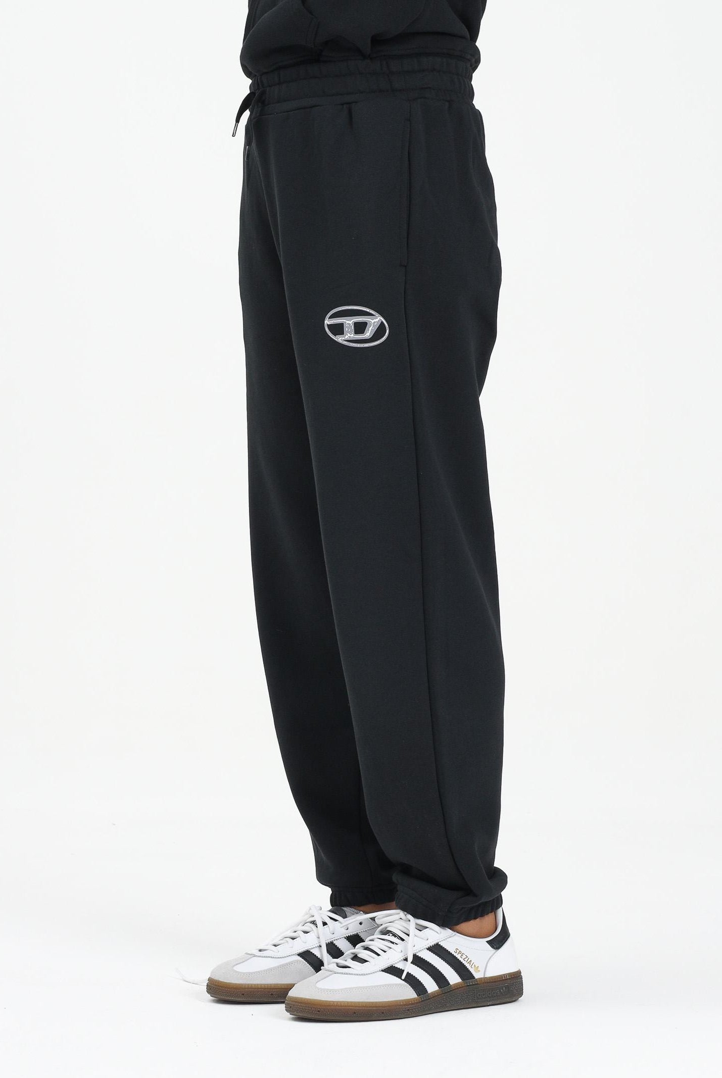 DIESEL Pantalone sportivo nero per donna, ragazzi e bambini con marchio Oval D J02457KYAQK K900 DIESEL