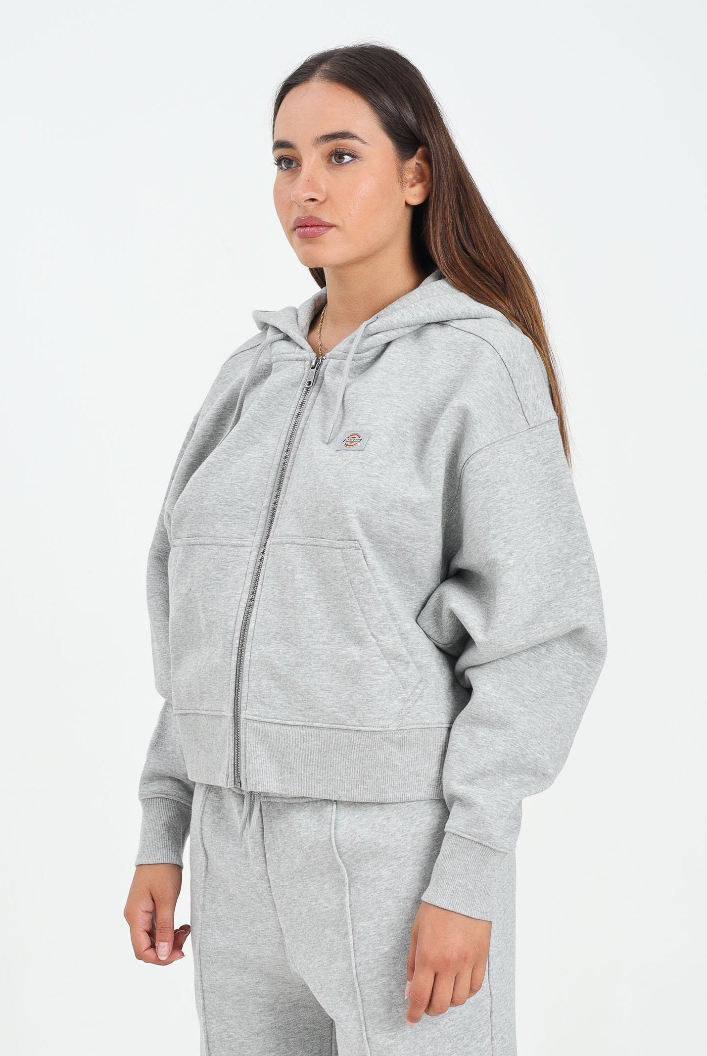 DICKIES Felpa con zip Oakport grigia da donna DK0A4Y1ZHG01 DIckies