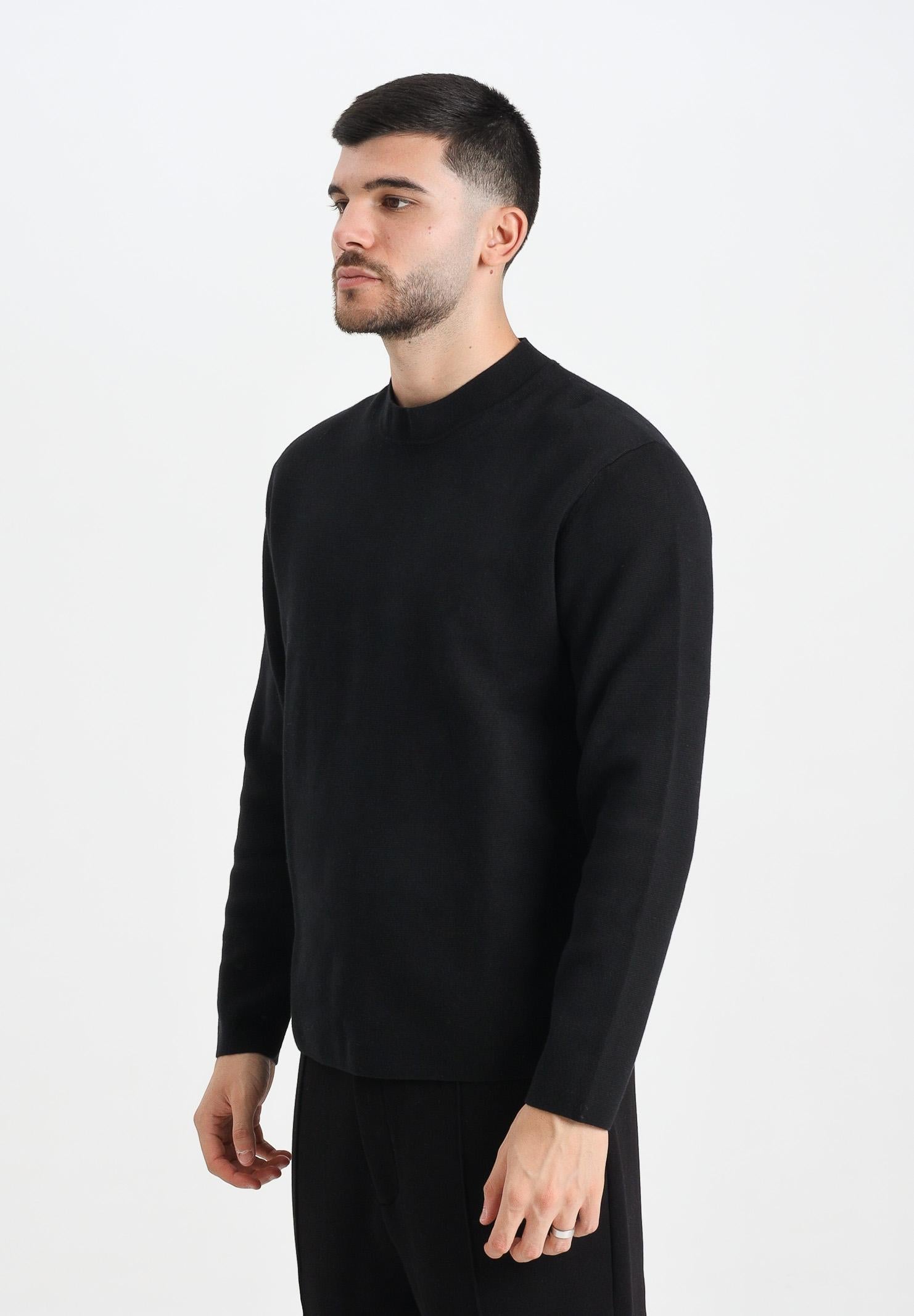 SELECTED HOMME Maglioncino girocollo nero da uomo 16098435 Black SELECTED HOMME