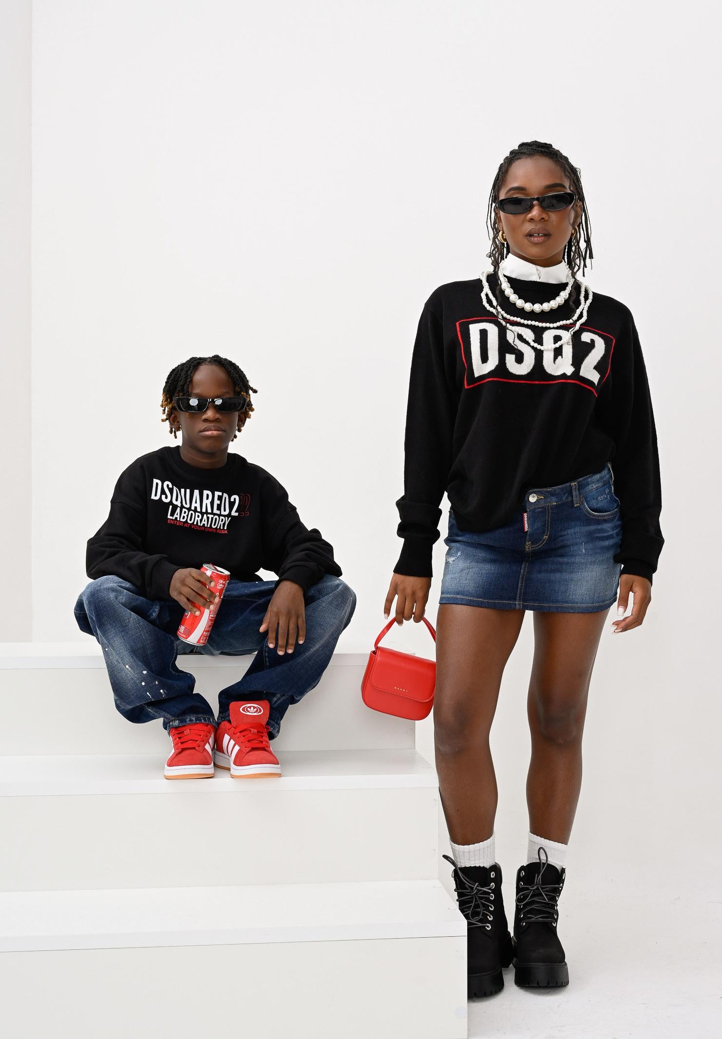 DSQUARED2 Gonna corta in denim blu per donna, ragazze e bambine con rotture DQ01W4D0AER DQ01 DSQUARED2