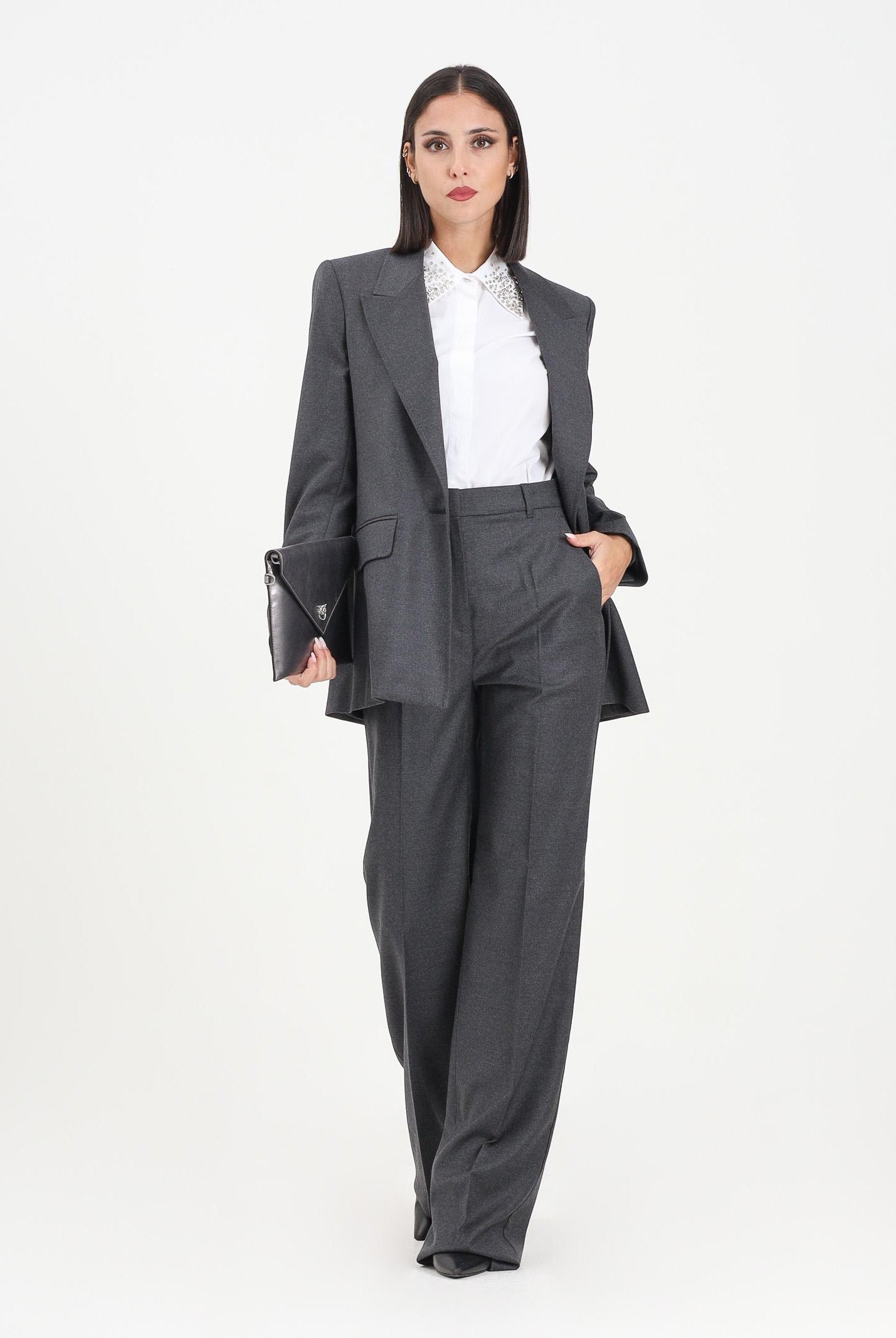 MAX MARA Pantalone elegante LAMBRO grigio da donna 2526136022600 003 MAX MARA