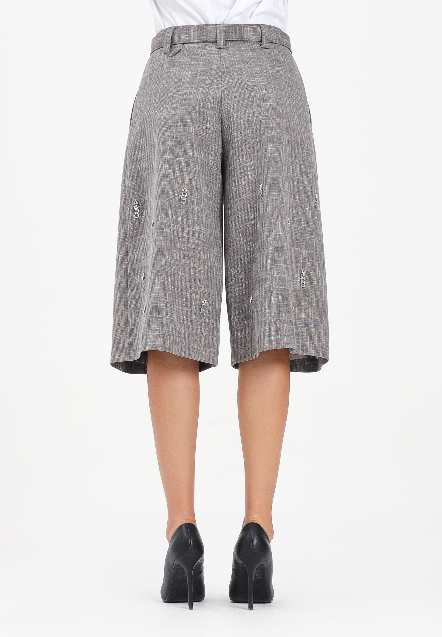 SIMONA CORSELLINI Bermuda grigio da donna con applicazioni metalliche A25CPPA01702-C00236 V0000 SIMONA CORSELLINI