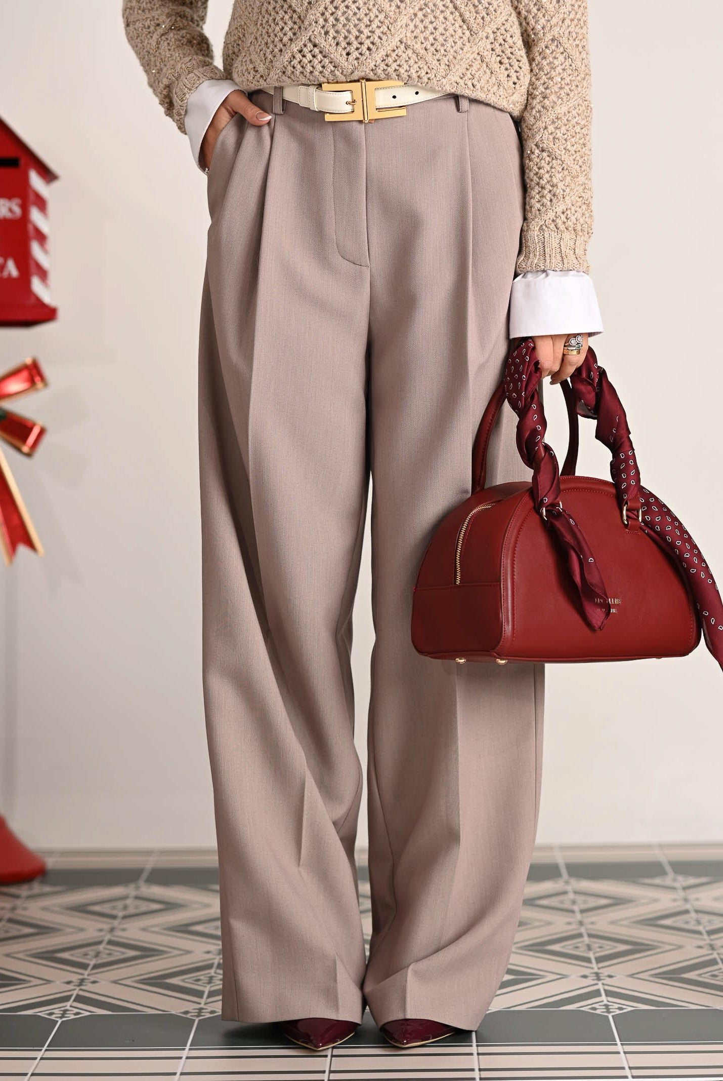 SIMONA CORSELLINI Pantalone elegante beige da donna A25CPPA01101-C00043 V0703 SIMONA CORSELLINI