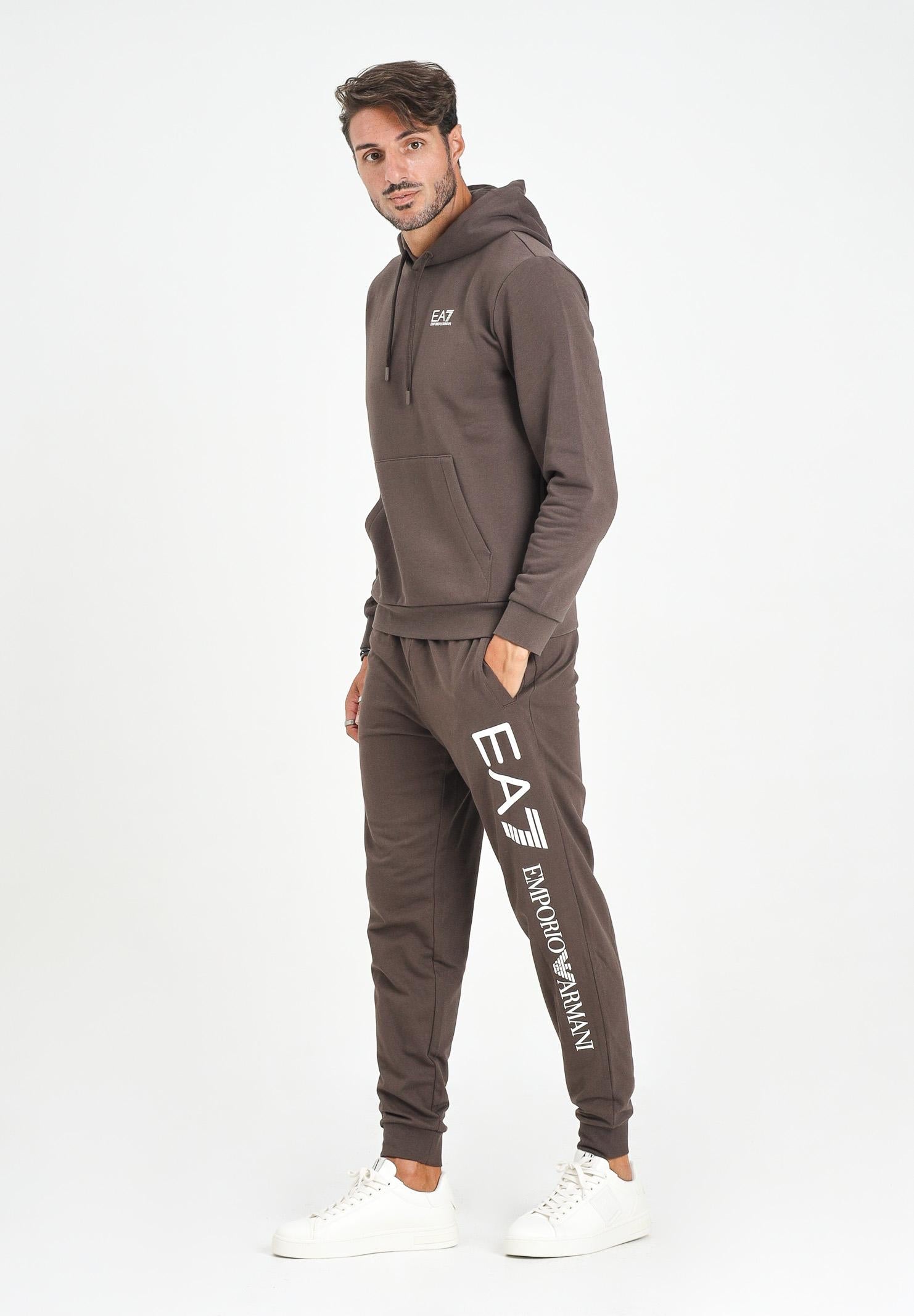 EA7 Pantalone sportivo marrone da uomo con stampa logo 7M000571AF13512 U6063 EA7
