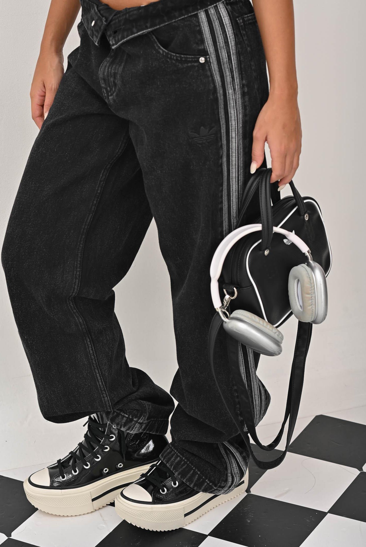 ADIDAS ORIGINALS Jeans Adicolor Denim Firebird nero da uomo JC6718 ADIDAS ORIGINALS