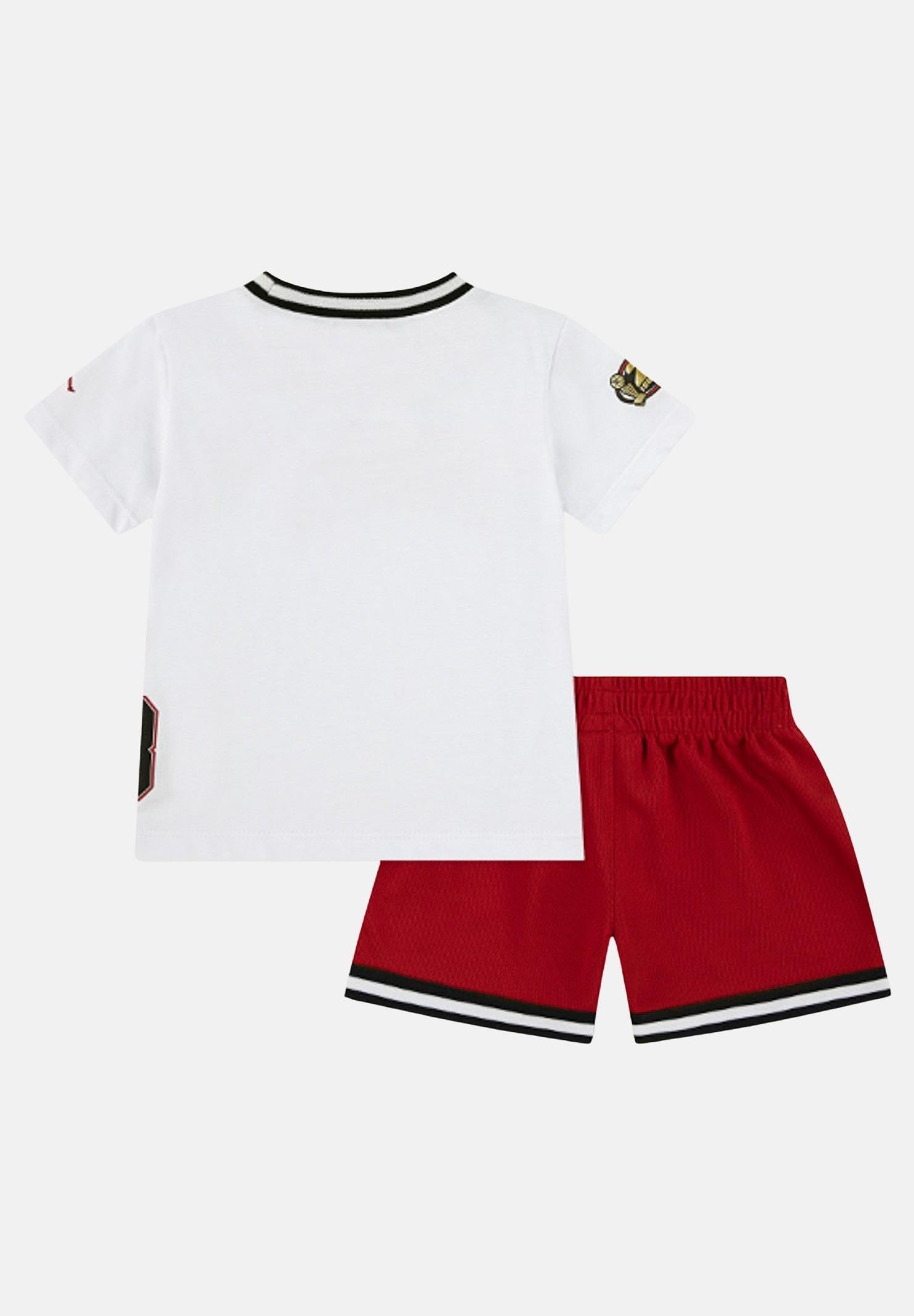 JORDAN Completino Playoff bianco e rosso da neonato 65D969 R78 JORDAN