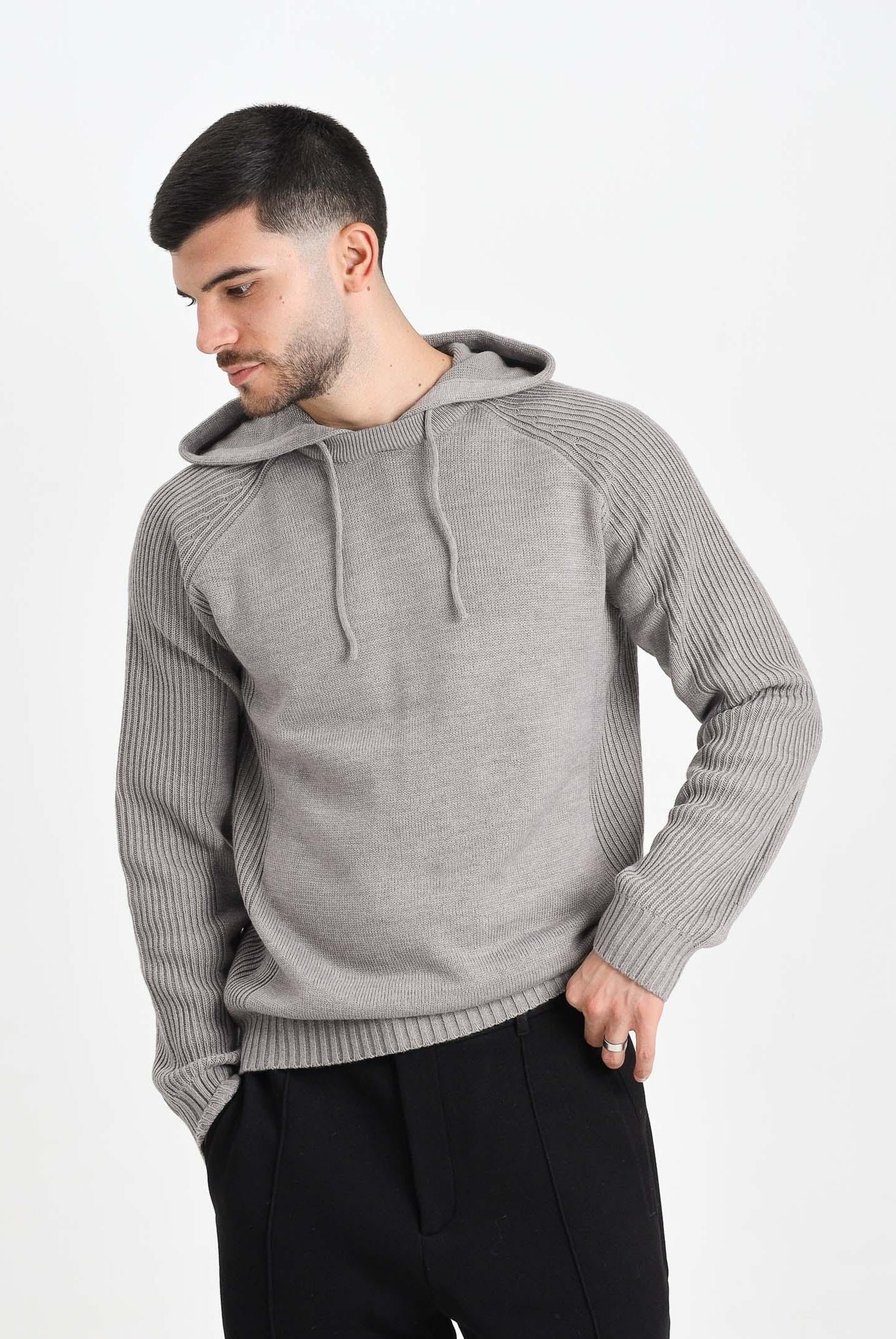 ARMANI EXCHANGE Maglioncino con cappuccio grigio da uomo XM001317AF13776 O6004 ARMANI EXCHANGE