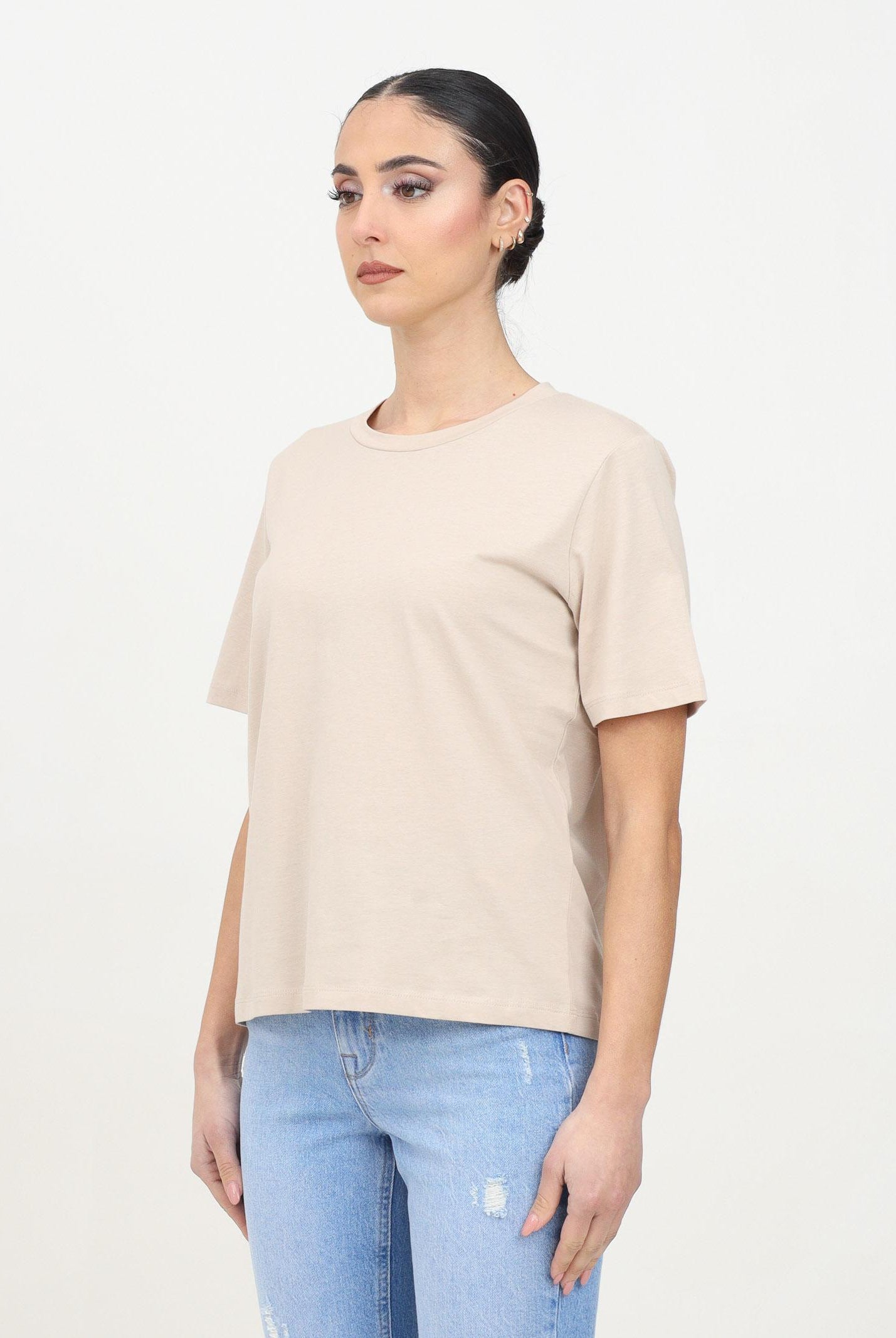 ONLY T-shirt a manica corta beige da donna 15270390 SILI ONLY