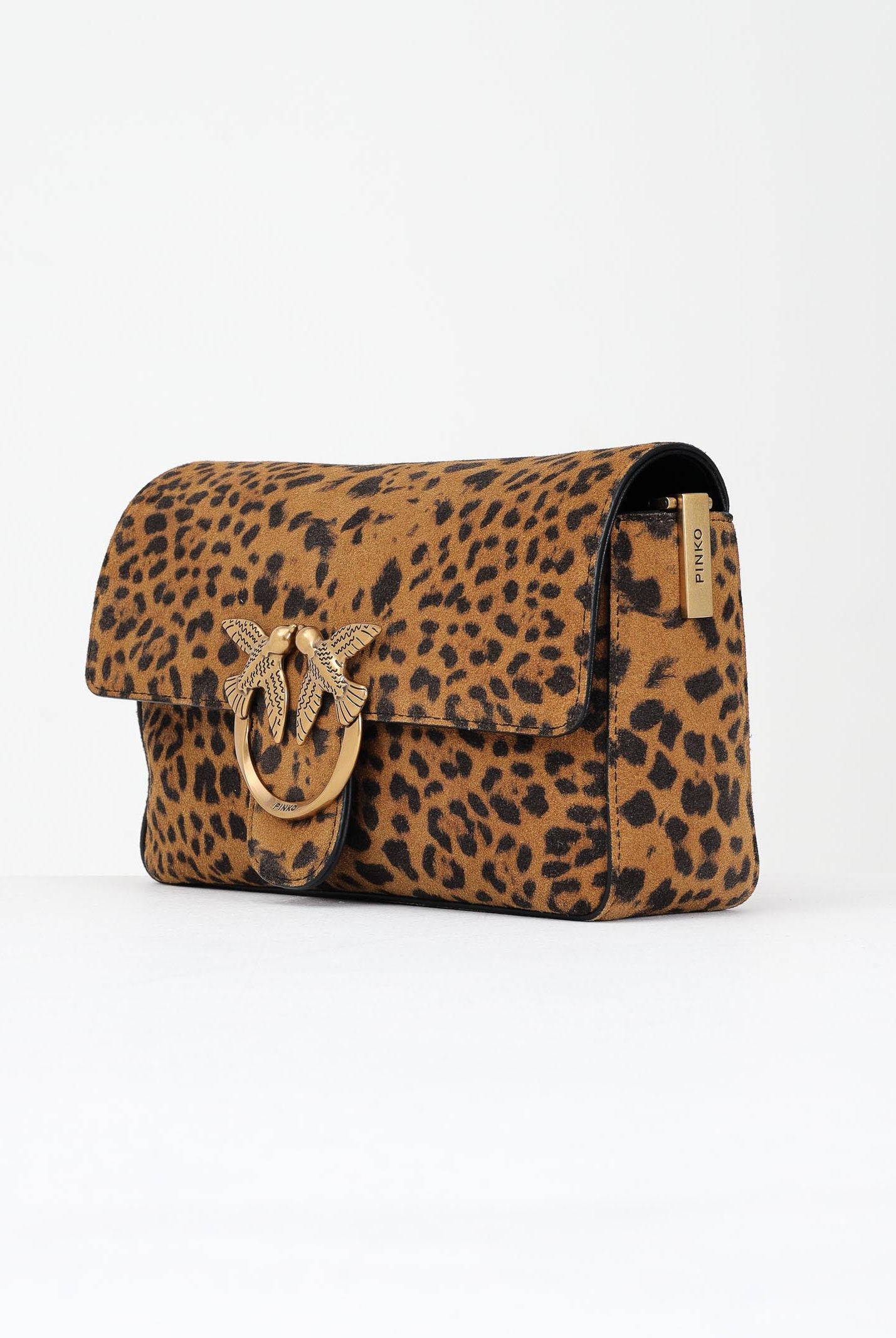 PINKO Borsa a tracolla Slouchy cammello da donna in Suede Leopardato 106244A32A M35Q PINKO