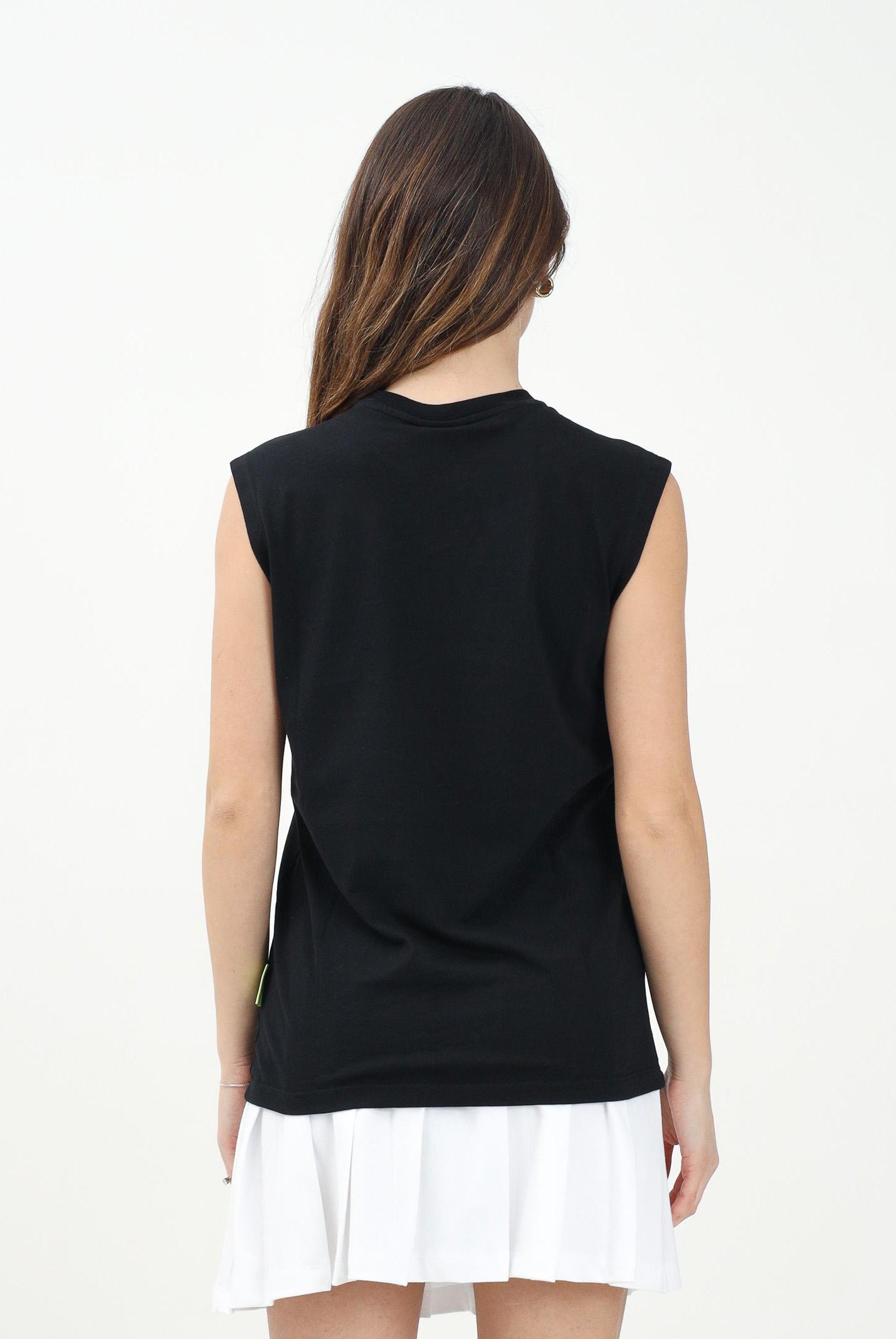 BARROW T-shirt senza maniche nera per donna, ragazzi e bambini con stampa logo S5BKJUTA051 110 BARROW