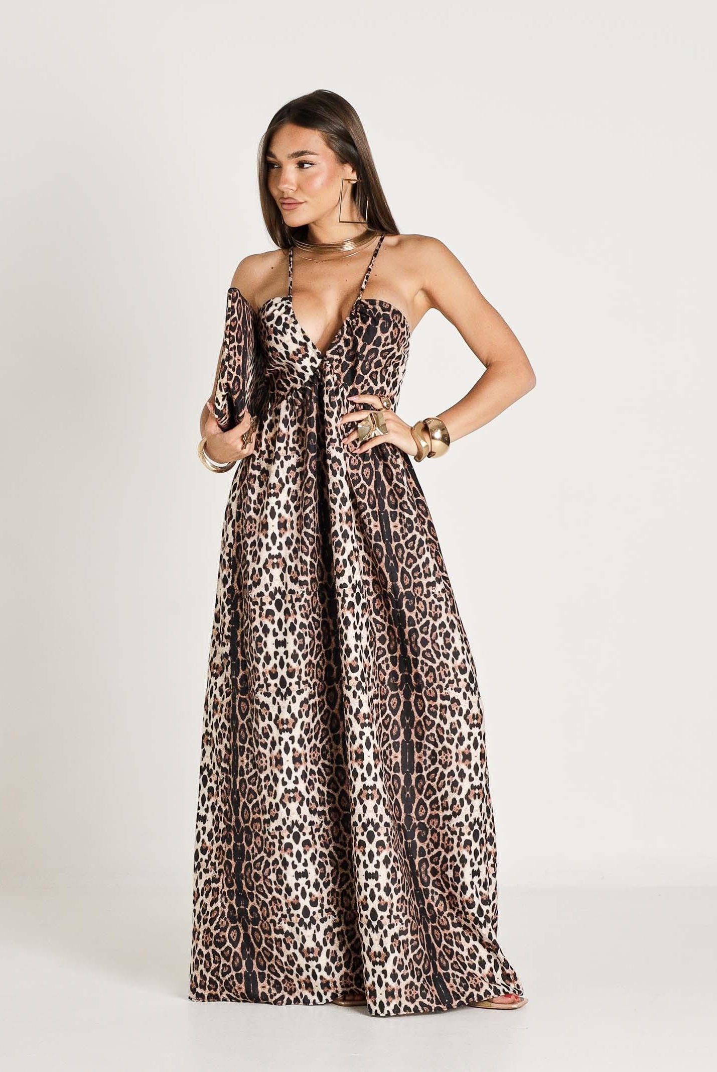 F**K abito lungo mare Vestito Lungo Donna F**K fantasia animalier nei toni marrone, beige e nero donna. FK26-SW0135X02 . F**K
