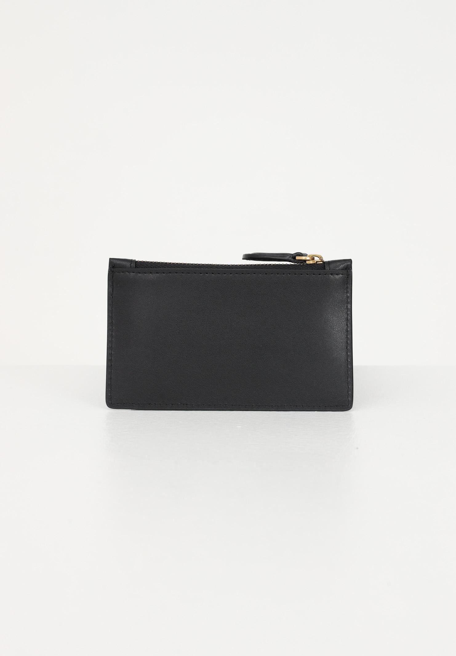 PINKO Porta carte in morbida pelle mano seta nero da donna 100251A0F1 Z99Q PINKO