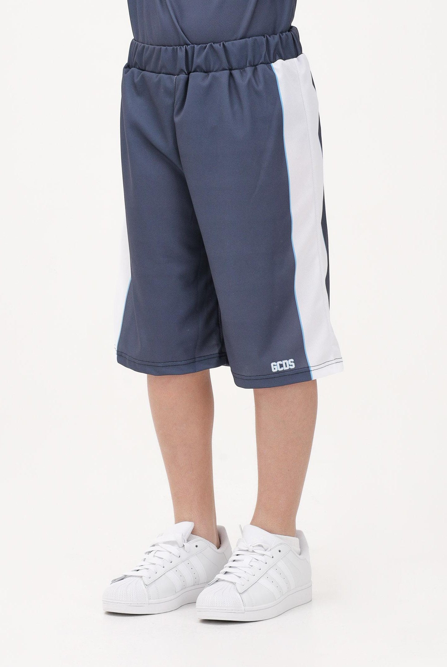 GCDS Shorts blu per donna, ragazzi e bambini con logo C1BJQL707J338 782A GCDS