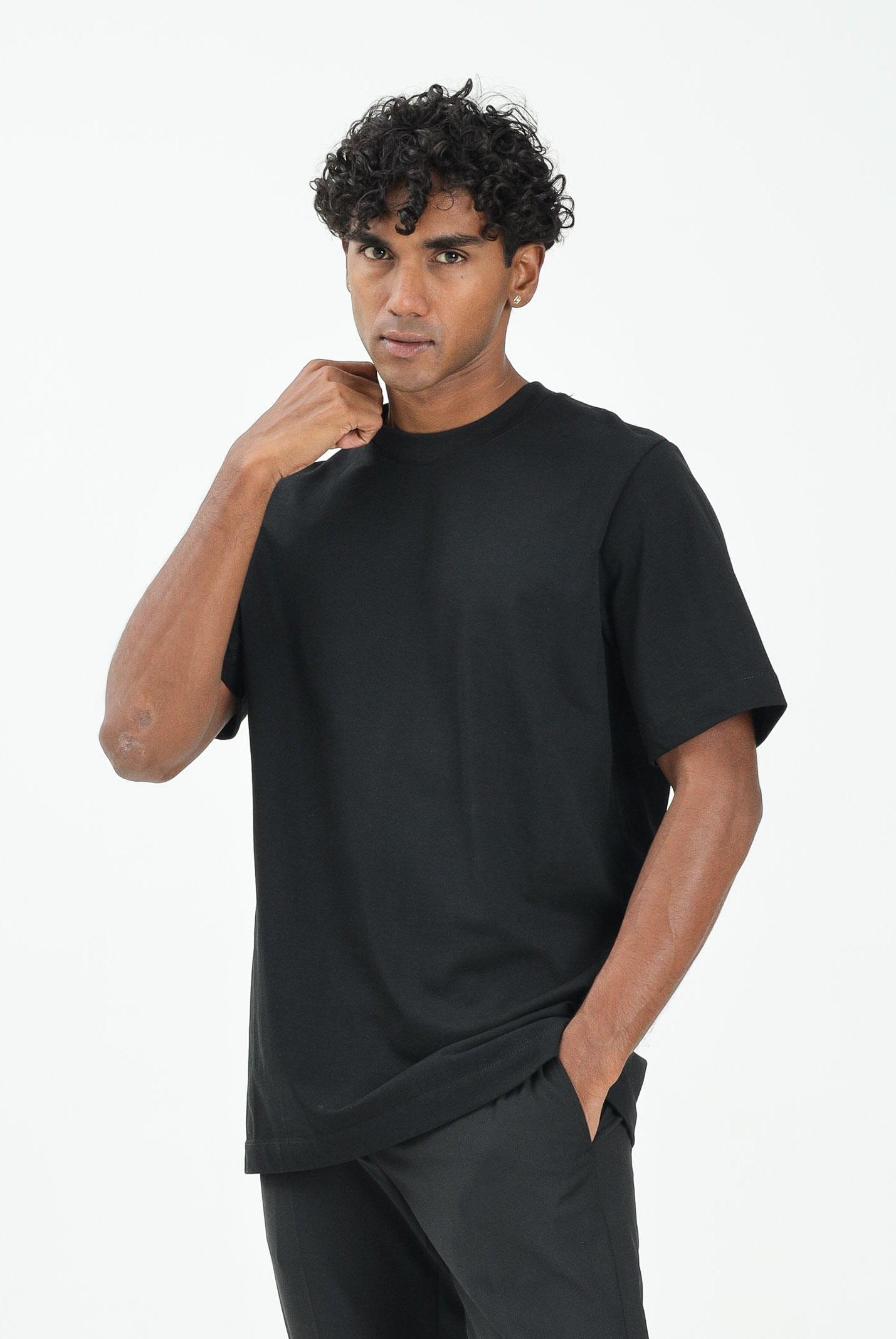 YES LONDON T-shirt a manica corta nera da uomo XM4228 NE YES LONDON