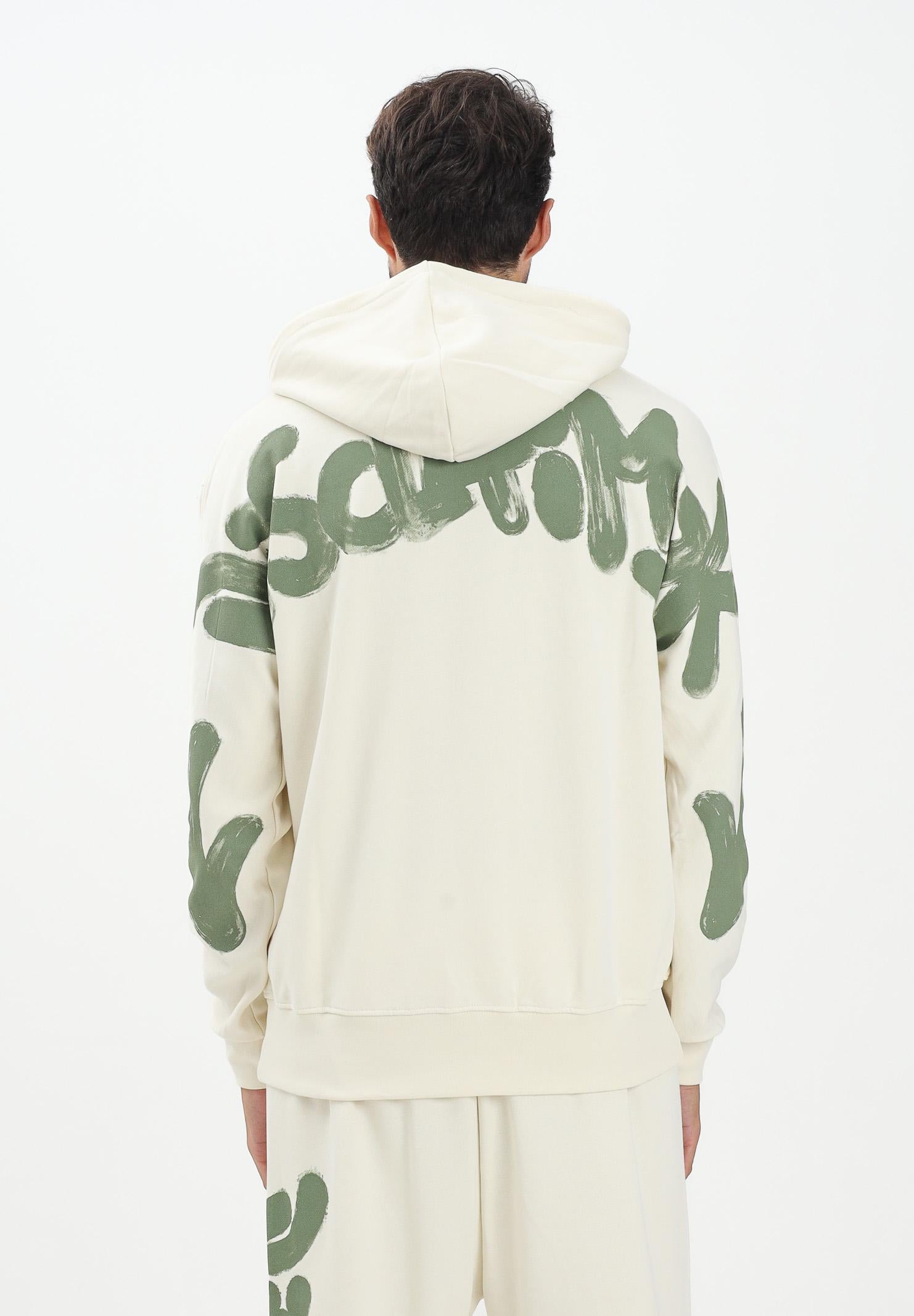 DISCLAIMER Felpa con cappuccio panna da uomo rifinita da stampa logo sul retro 25IDS55100 LAVE DISCLAIMER