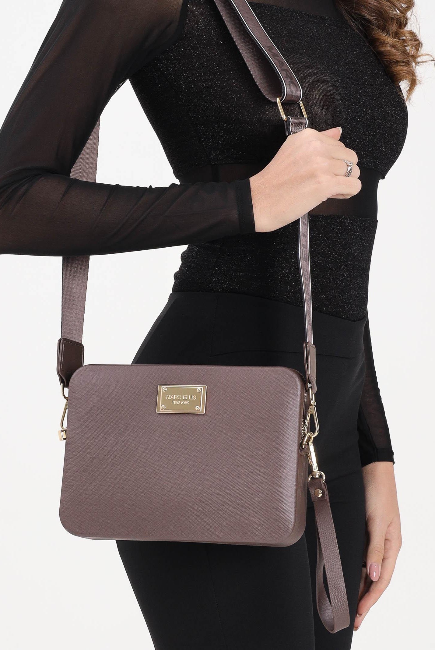 MARC ELLIS Pochette FLAT-FLOWE cacao da donna FLAT-FLOWE25 COLIGO MARC ELLIS