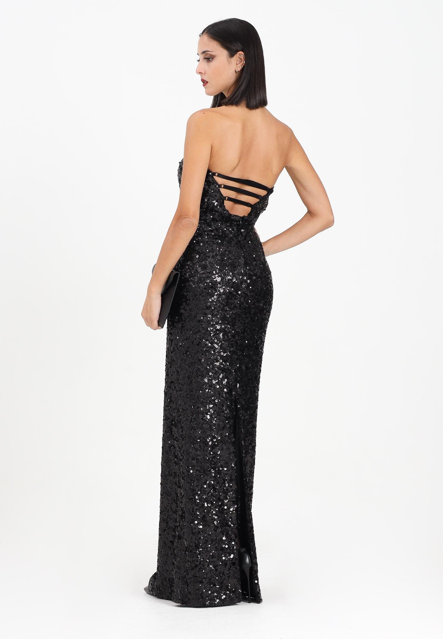 PINKO Abito lungo nero da donna con paillettes<BR/><BR/> 105527A2Q4 Z99 PINKO