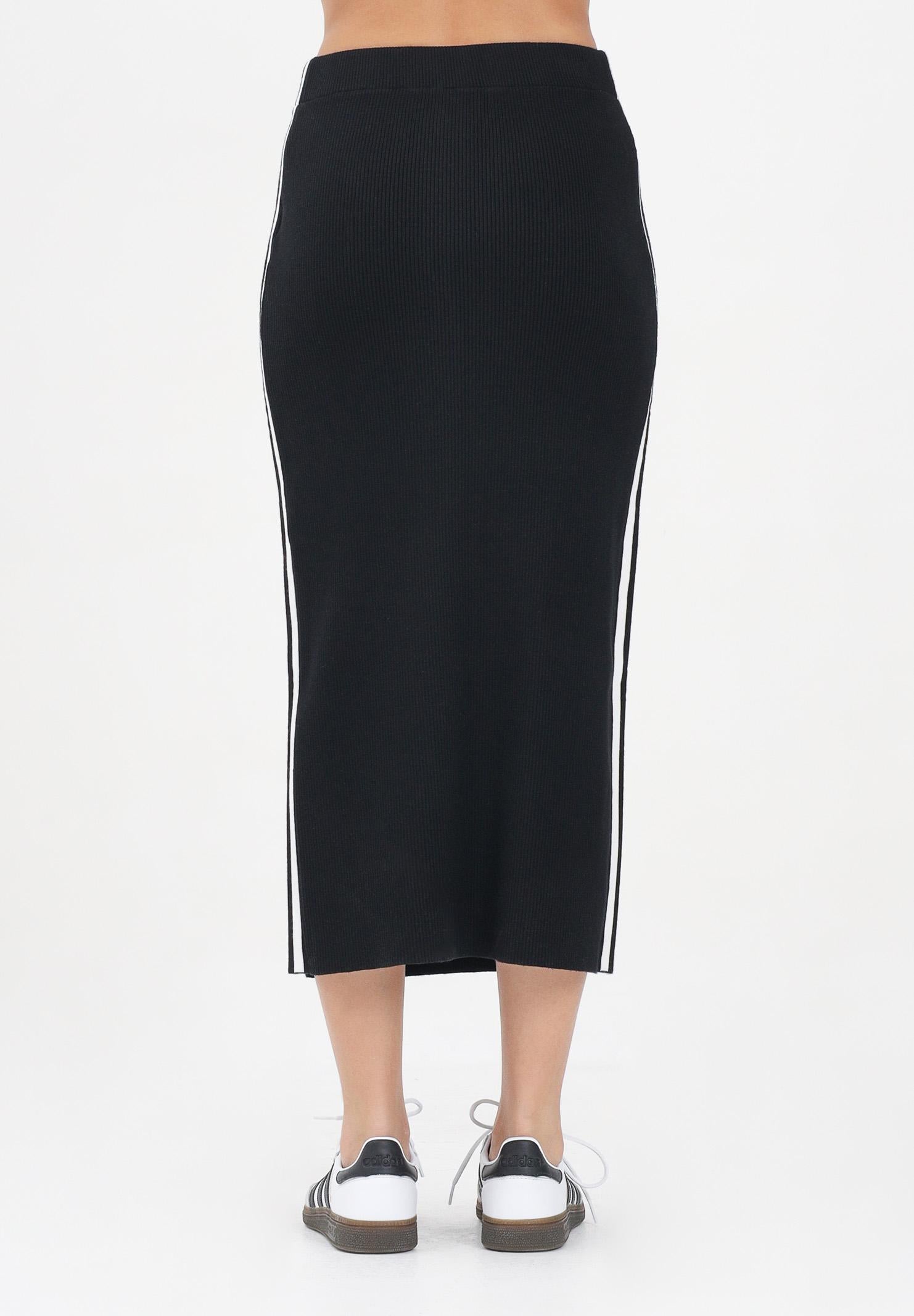 ADIDAS ORIGINALS Gonna midi adicolor Knit 3-Stripes nera da donna JW2661 ADIDAS ORIGINALS