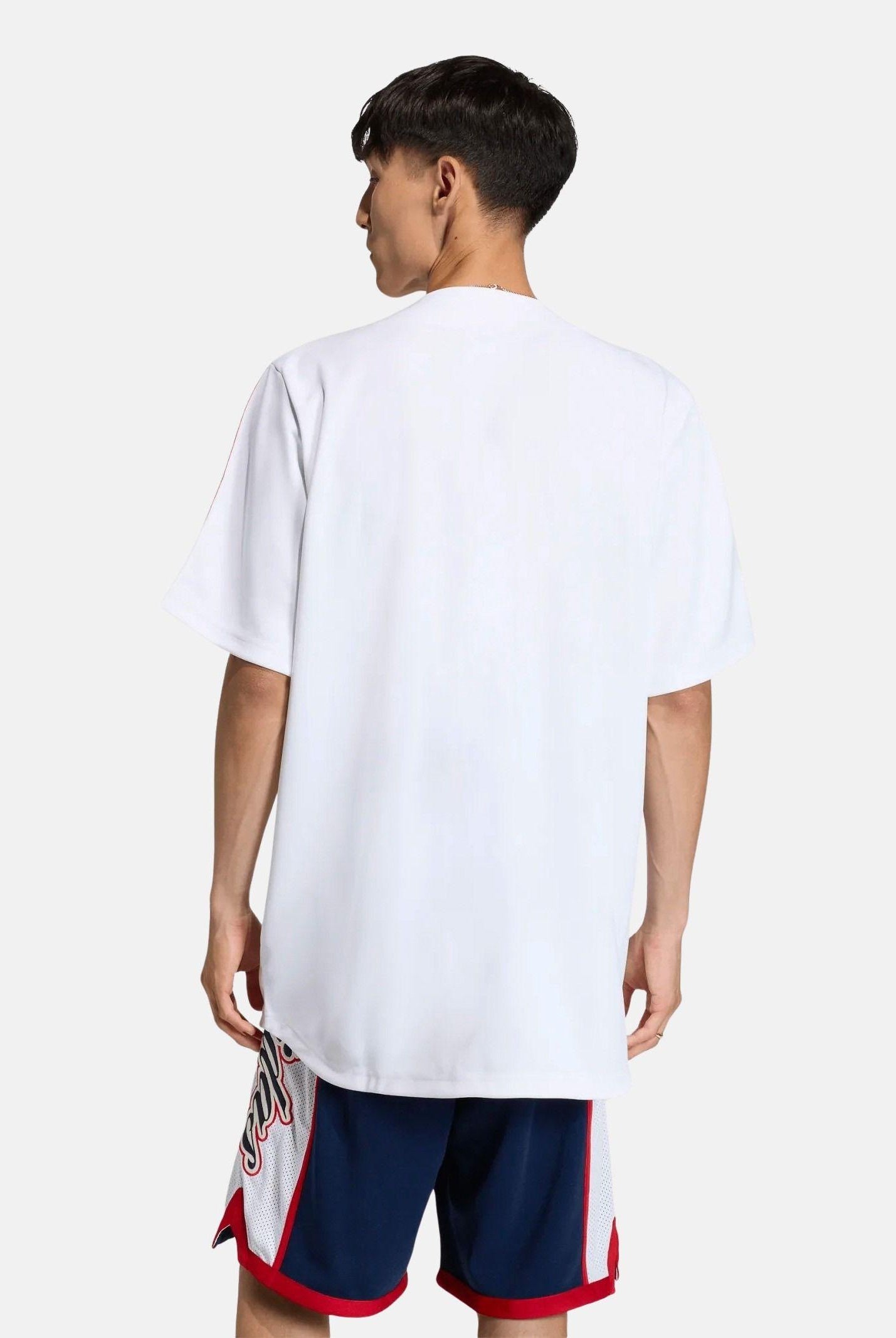 ADIDAS ORIGINALS Camicia a manica corta SUMMER LEAGUE VARSITY BASEBALL bianca per uomo e donna KD6563 . ADIDAS ORIGINALS