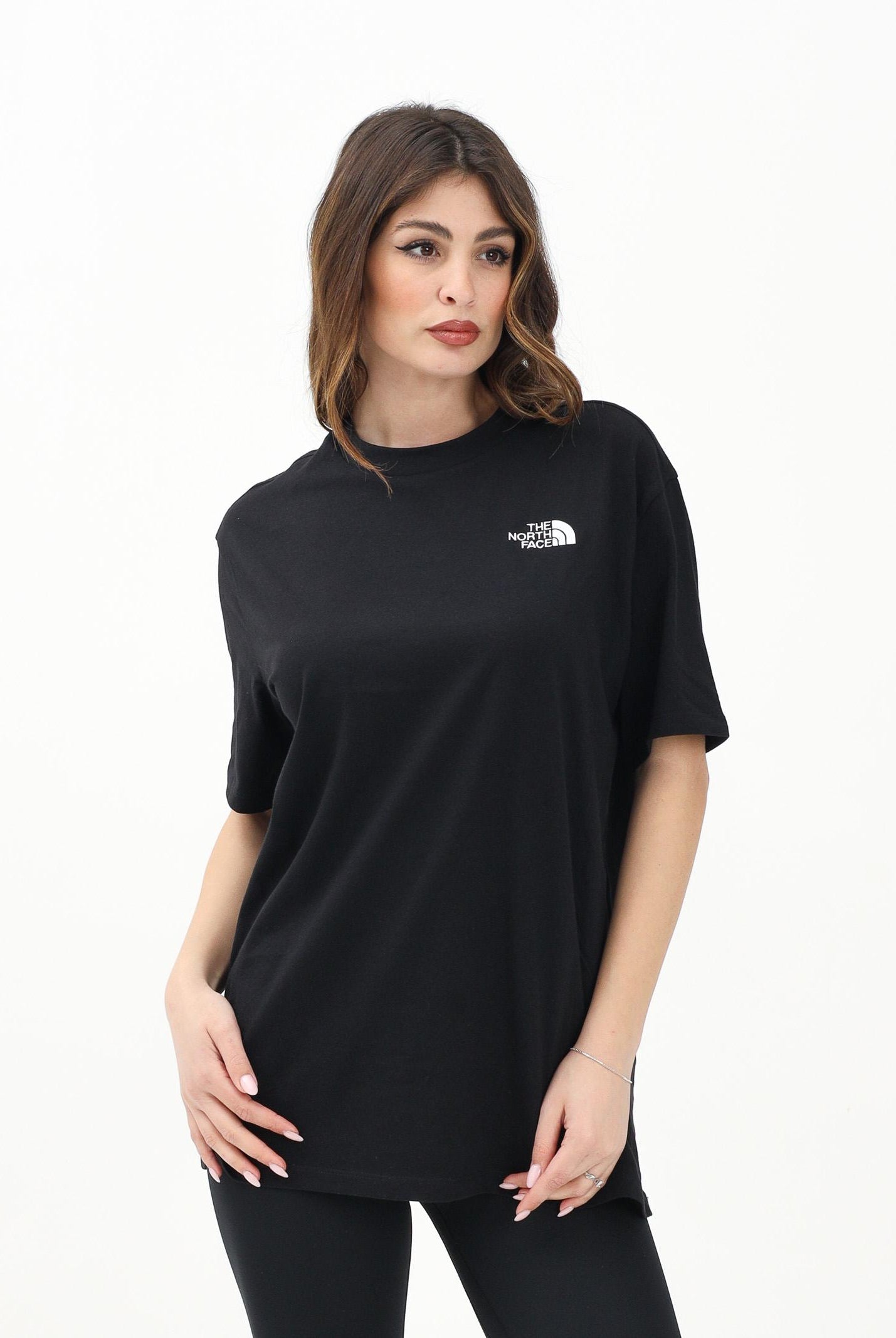 THE NORTH FACE T-shirt a manica corta Simple Dome nera da donna NF0A87NQJK31 . THE NORTH FACE