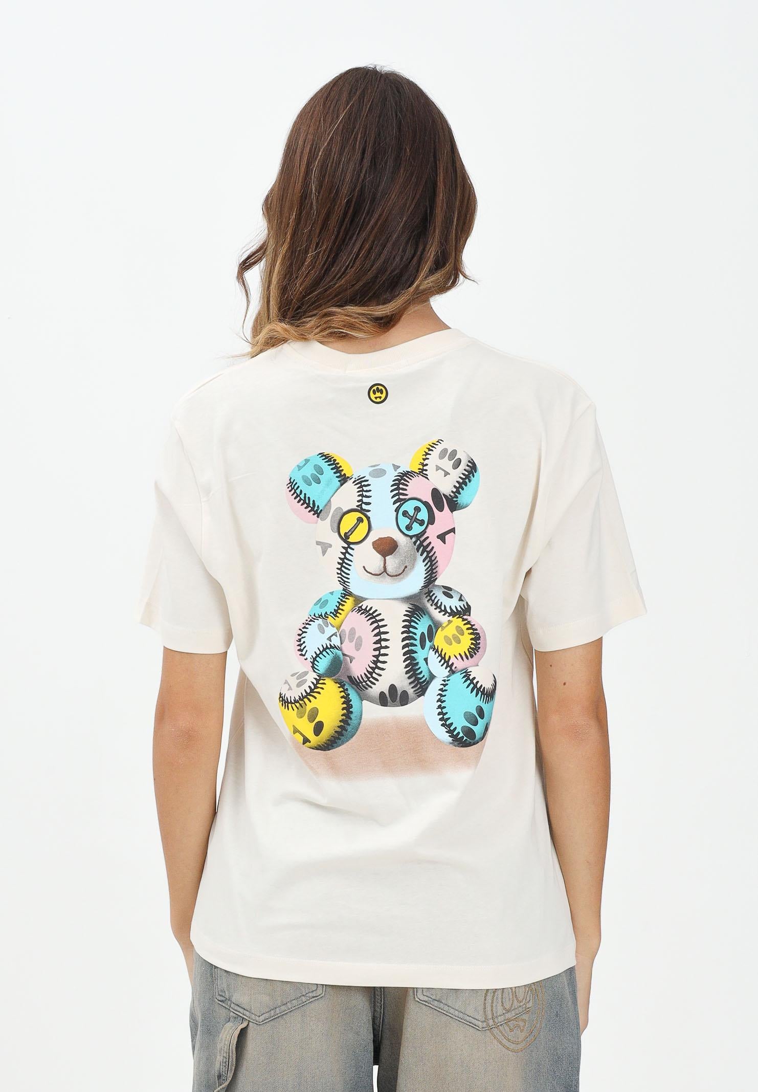 BARROW T-shirt a manica corta panna per uomo e donna con stampa sul retro F5BWUATH053 013 BARROW