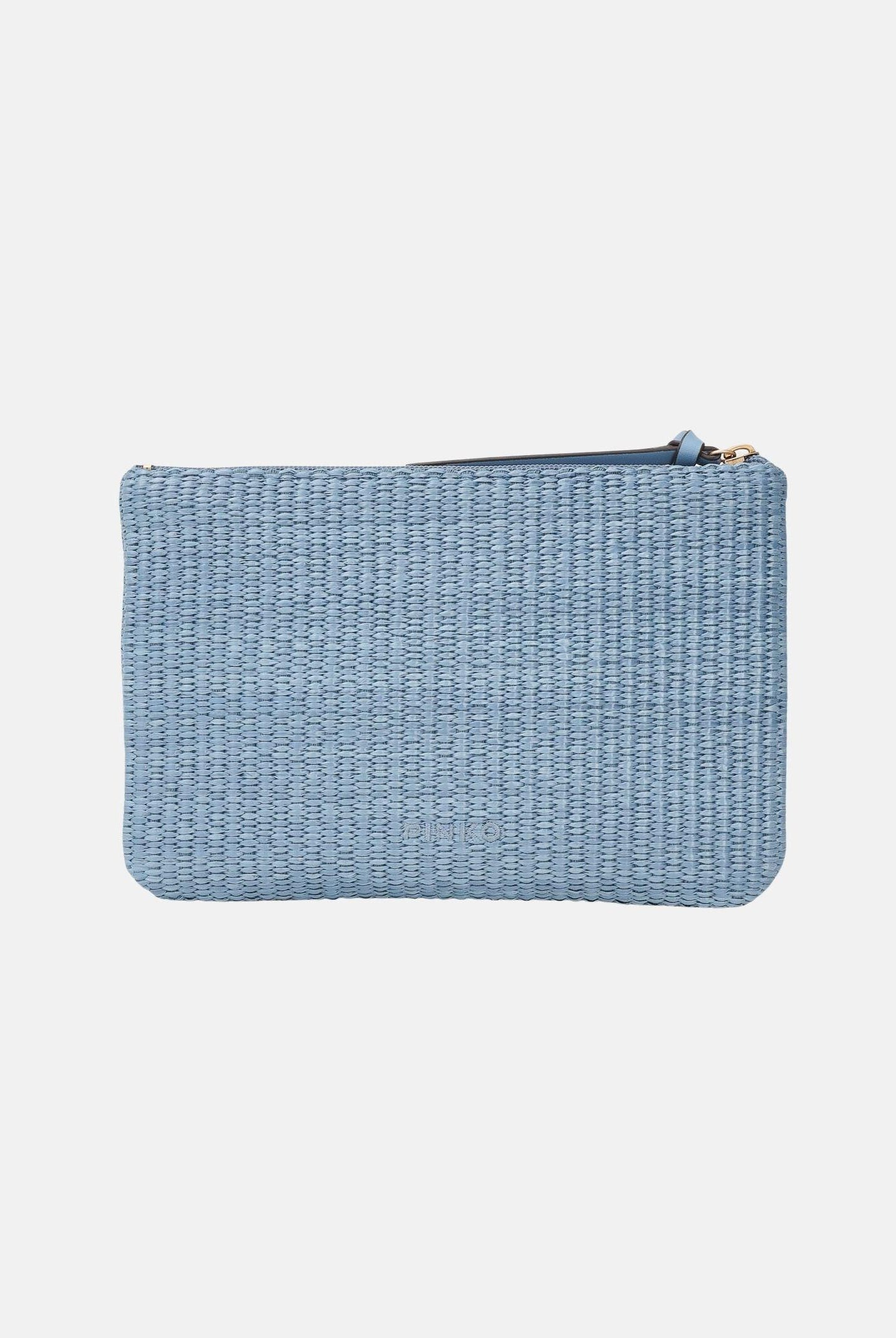 PINKO Pochette in rafia azzurra da donna 106763A39Y E5YQ PINKO