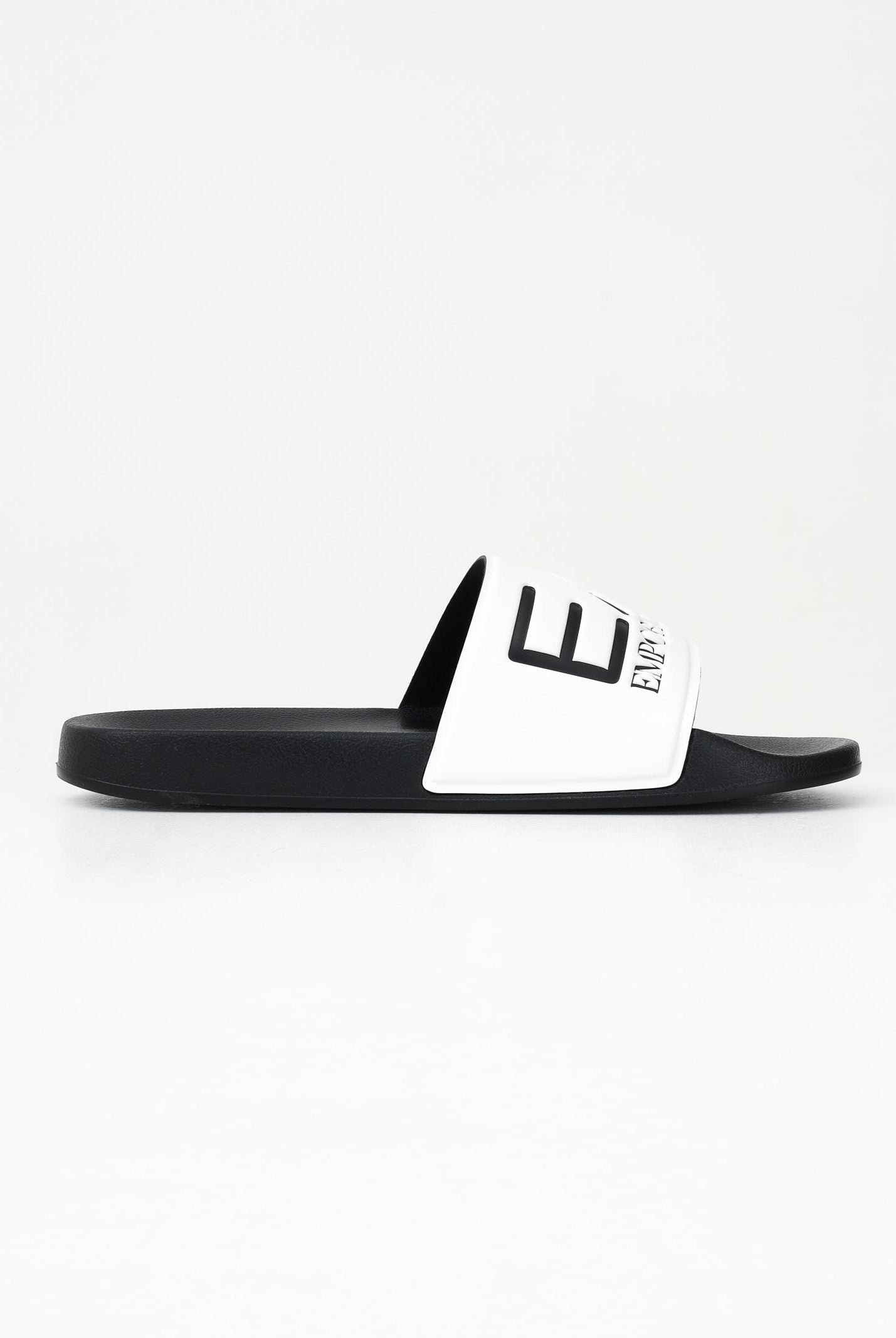 EA7 Ciabatte bianche e nere da uomo con logo 7X000108AF15118 MZ096 EA7
