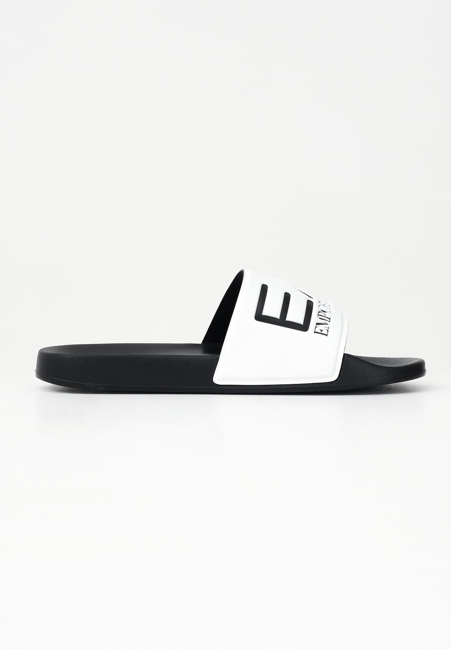 EA7 Ciabatte bianche e nere da uomo con logo 7X000108AF15118 MZ096 EA7