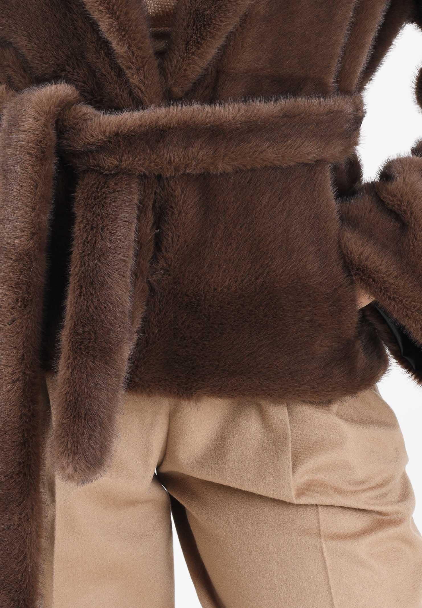 YES LONDON Ecopelliccia marrone da donna ECO030 MO YES LONDON